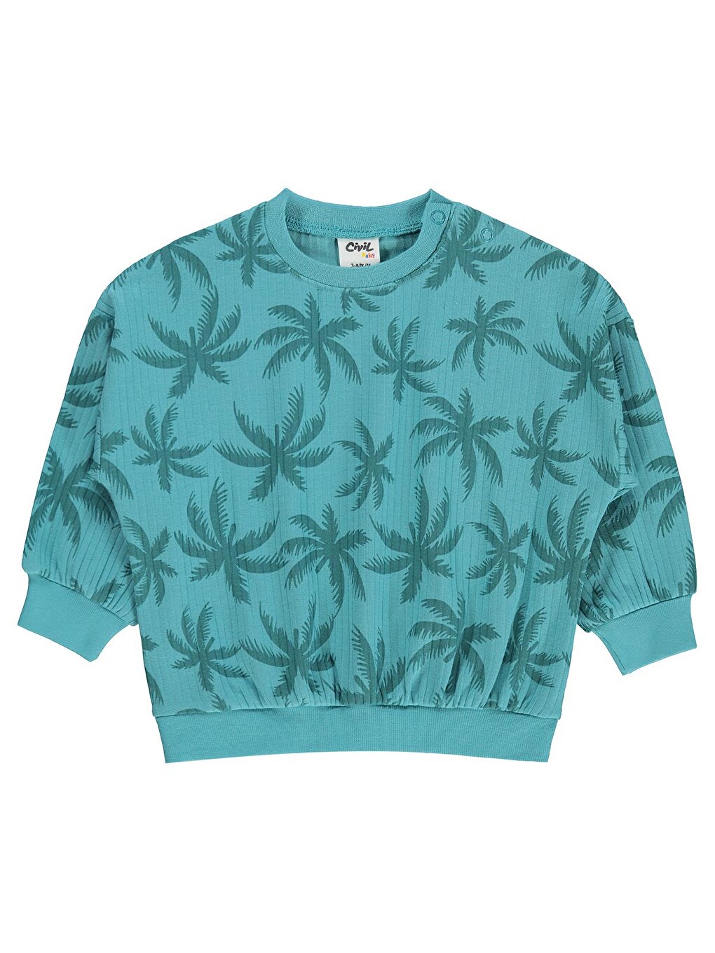 Petrol Baby Palmiye Empirme 3-18 Ay Sweatshirt - Yeşil