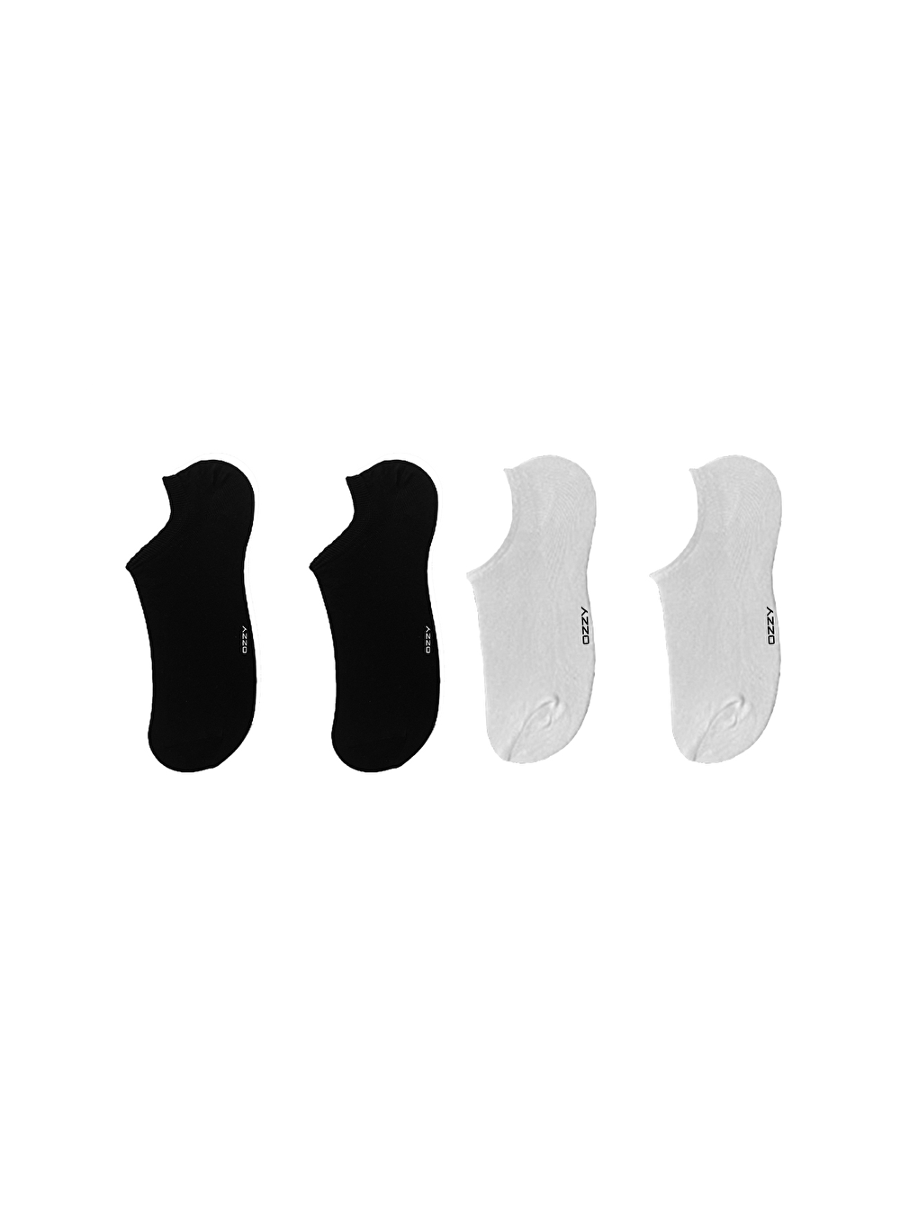 OZZY SOCKS Siyah-Beyaz 4 Çift Dikişsiz Kadın Siyah Beyaz Bambu Görünmez (sneaker) Spor Ayakkabı Çorabı