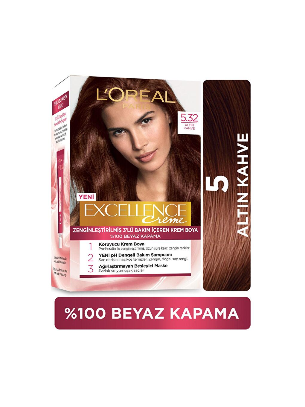 Excellence Creme Saç Boyası - 5.32 Altın Kahve