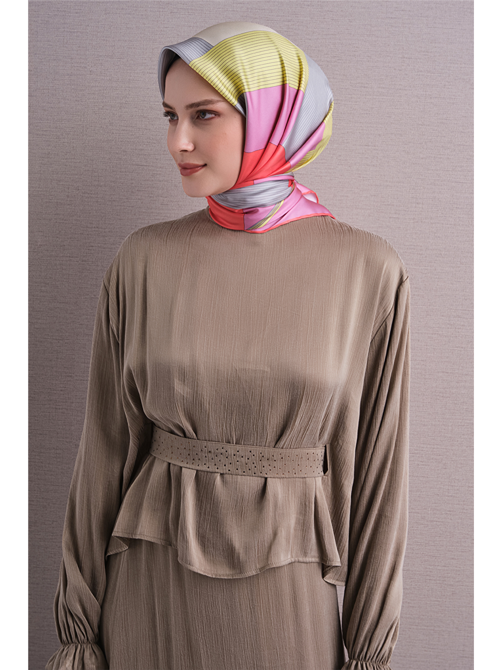 Pembe Saf İpek Twill Eşarp 9610d 88