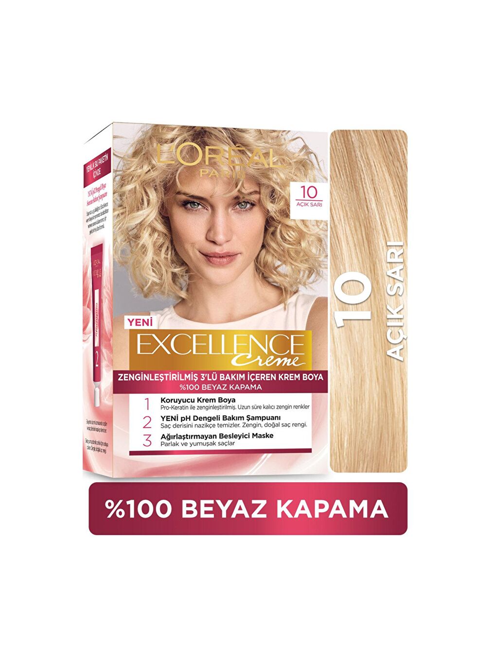 L'Oreal Paris Sarı Excellence Creme Saç Boyası 10 Açık Sarı