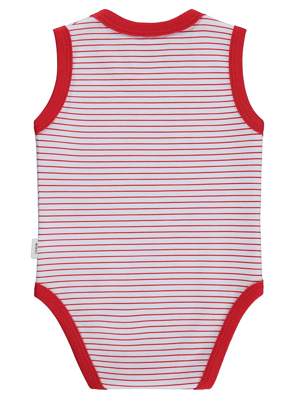 Baby Çizgili 3-36 Ay Çıtçıtlı Badi - Kırmızı-2