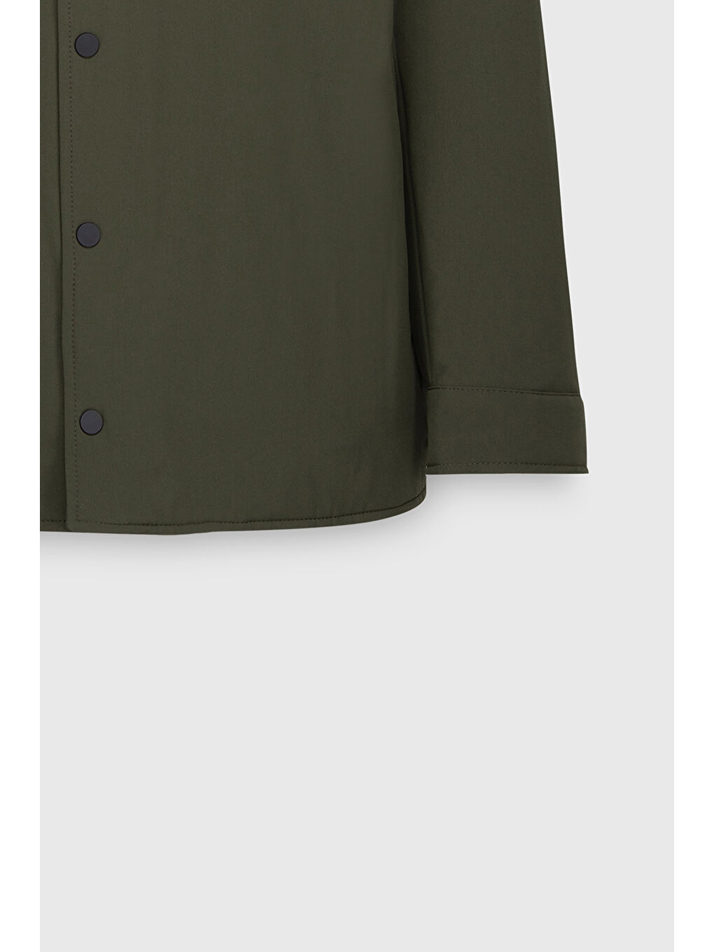 Erkek Haki Standart Fit Normal Kesim Cepli Ceket Gömlek-10