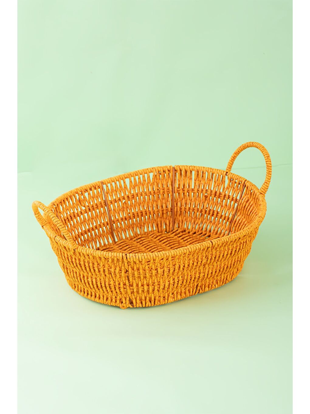 Kahverengi 302-A Oval 3'lü Hasır Sepet Dekoratif Ev Düzenleyici Hasır Sepet Seti Banyo Düzenleyici Sepet-2