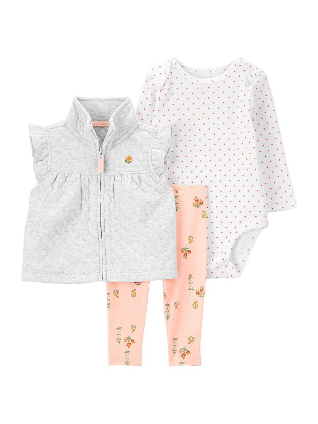 Karışık Kız Bebek 3'lü Yelek Set