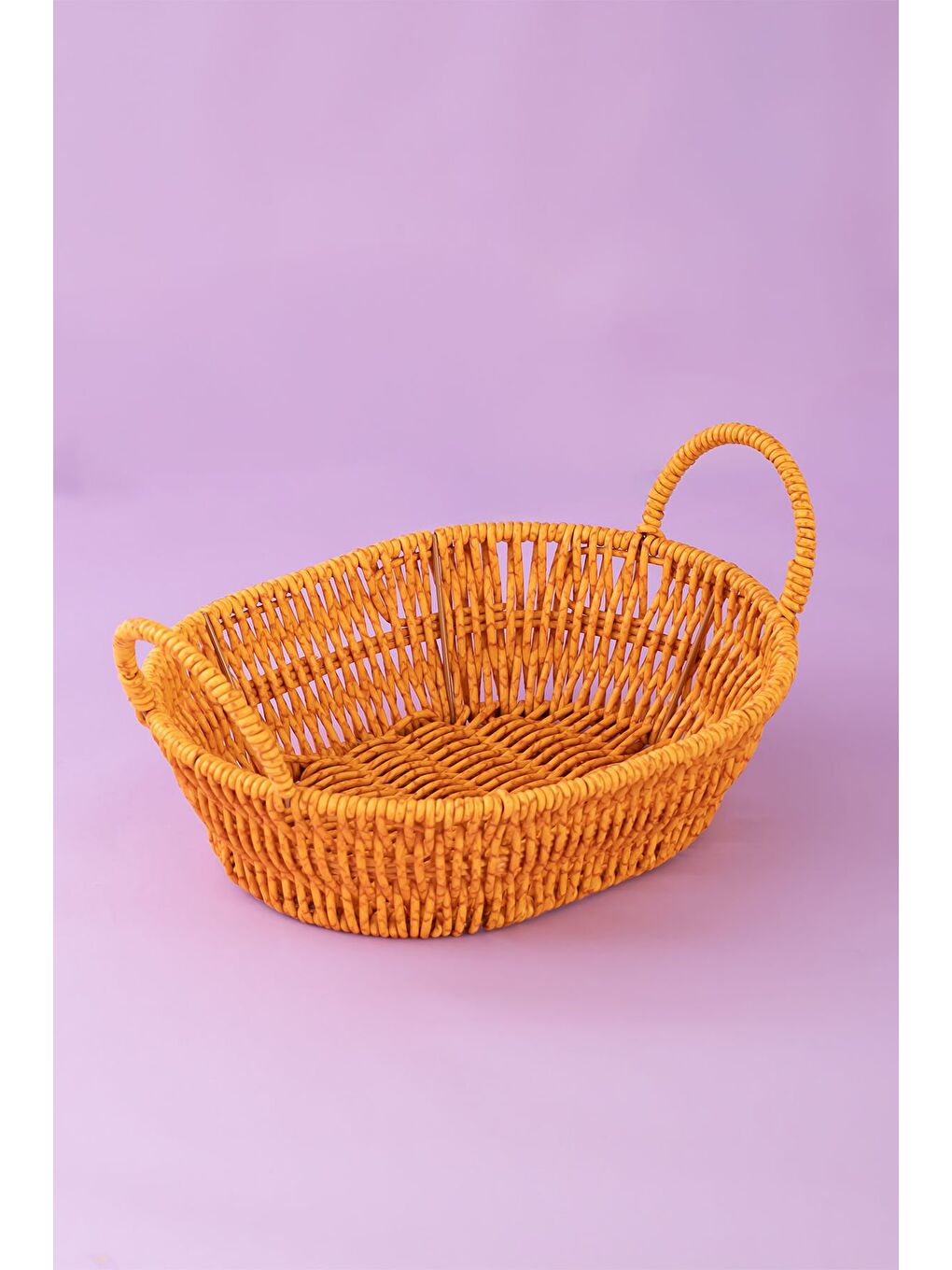 Kahverengi 302-A Oval 3'lü Hasır Sepet Dekoratif Ev Düzenleyici Hasır Sepet Seti Banyo Düzenleyici Sepet-3