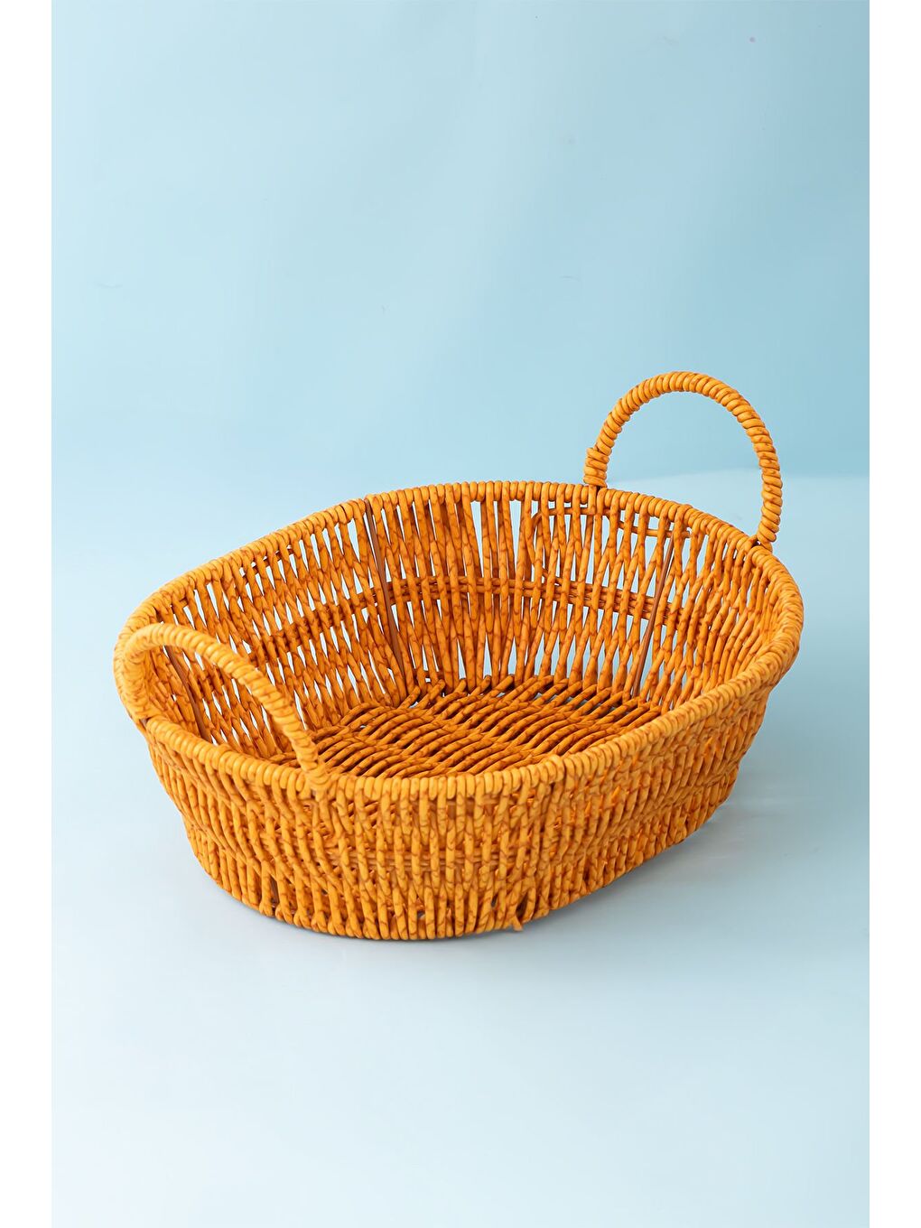 Kahverengi 302-A Oval 3'lü Hasır Sepet Dekoratif Ev Düzenleyici Hasır Sepet Seti Banyo Düzenleyici Sepet-4