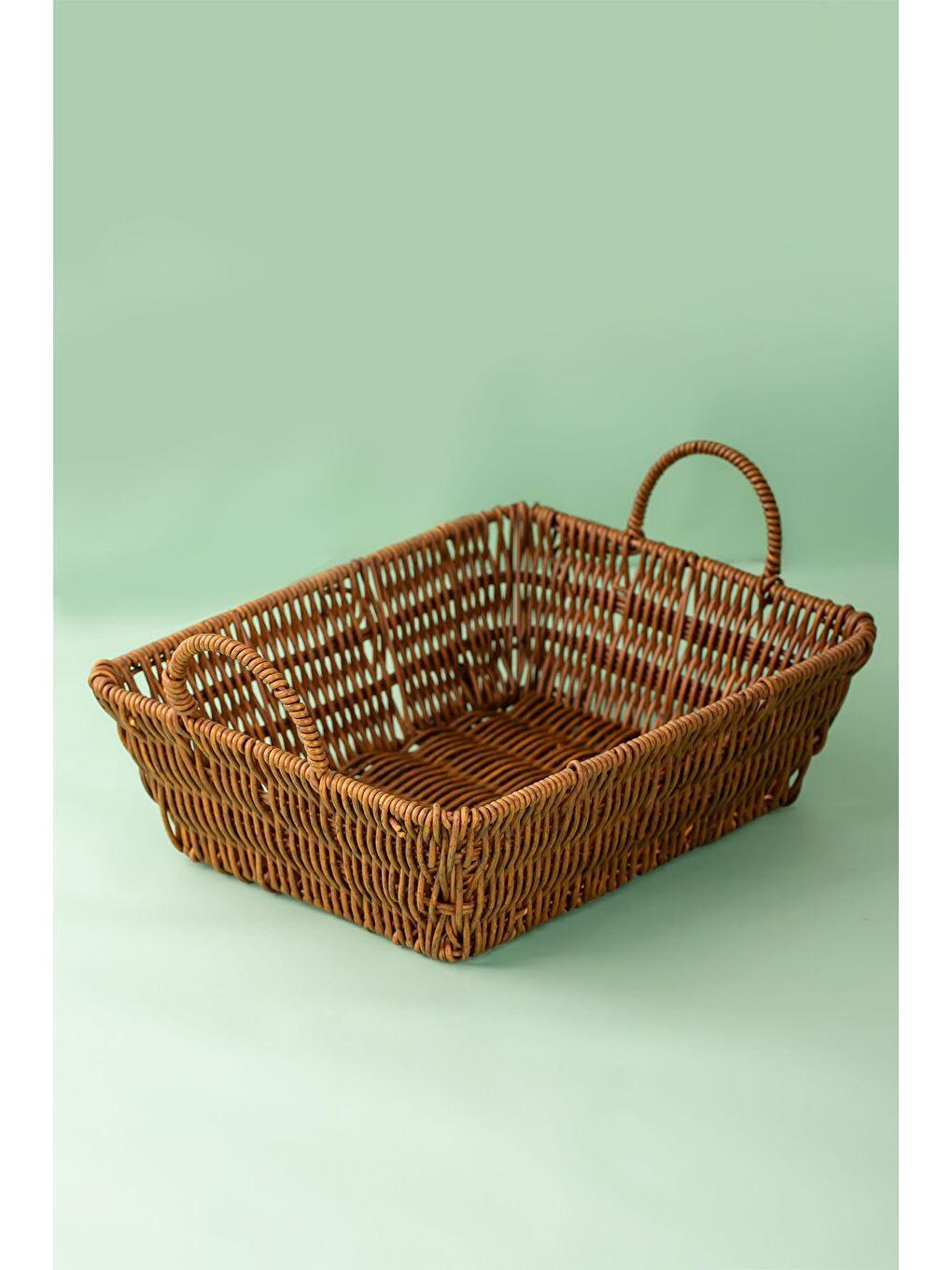 Kahverengi 301-C Dikdörtgen 3'lü Hasır Sepet Dekoratif Ev Düzenleyici Hasır Sepet Seti Banyo Düzenleyici Sepet-1