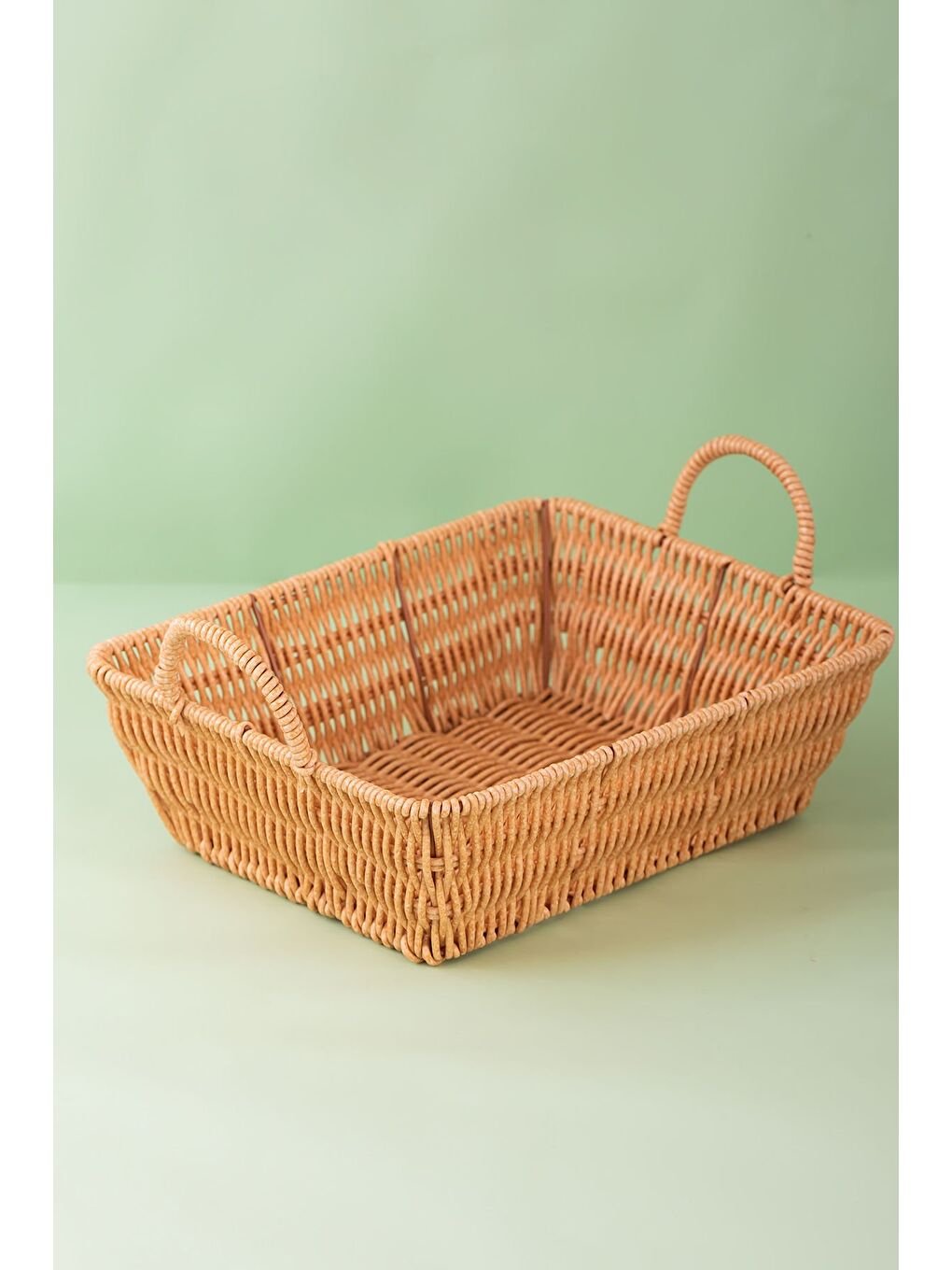 Kahverengi 301-C Dikdörtgen 3'lü Hasır Sepet Dekoratif Ev Düzenleyici Hasır Sepet Seti Banyo Düzenleyici Sepet-1