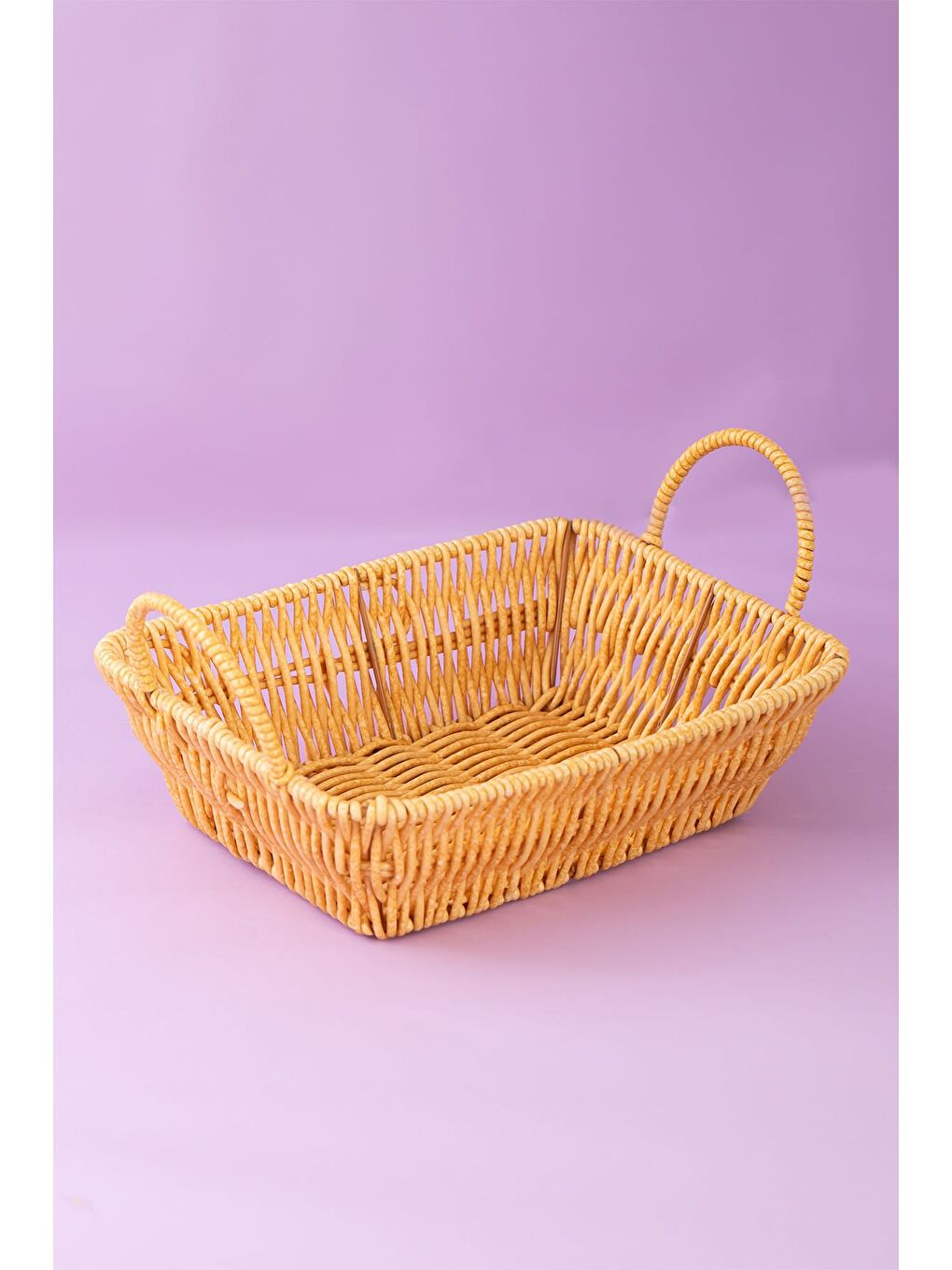 Kahverengi 301-C Dikdörtgen 3'lü Hasır Sepet Dekoratif Ev Düzenleyici Hasır Sepet Seti Banyo Düzenleyici Sepet-4