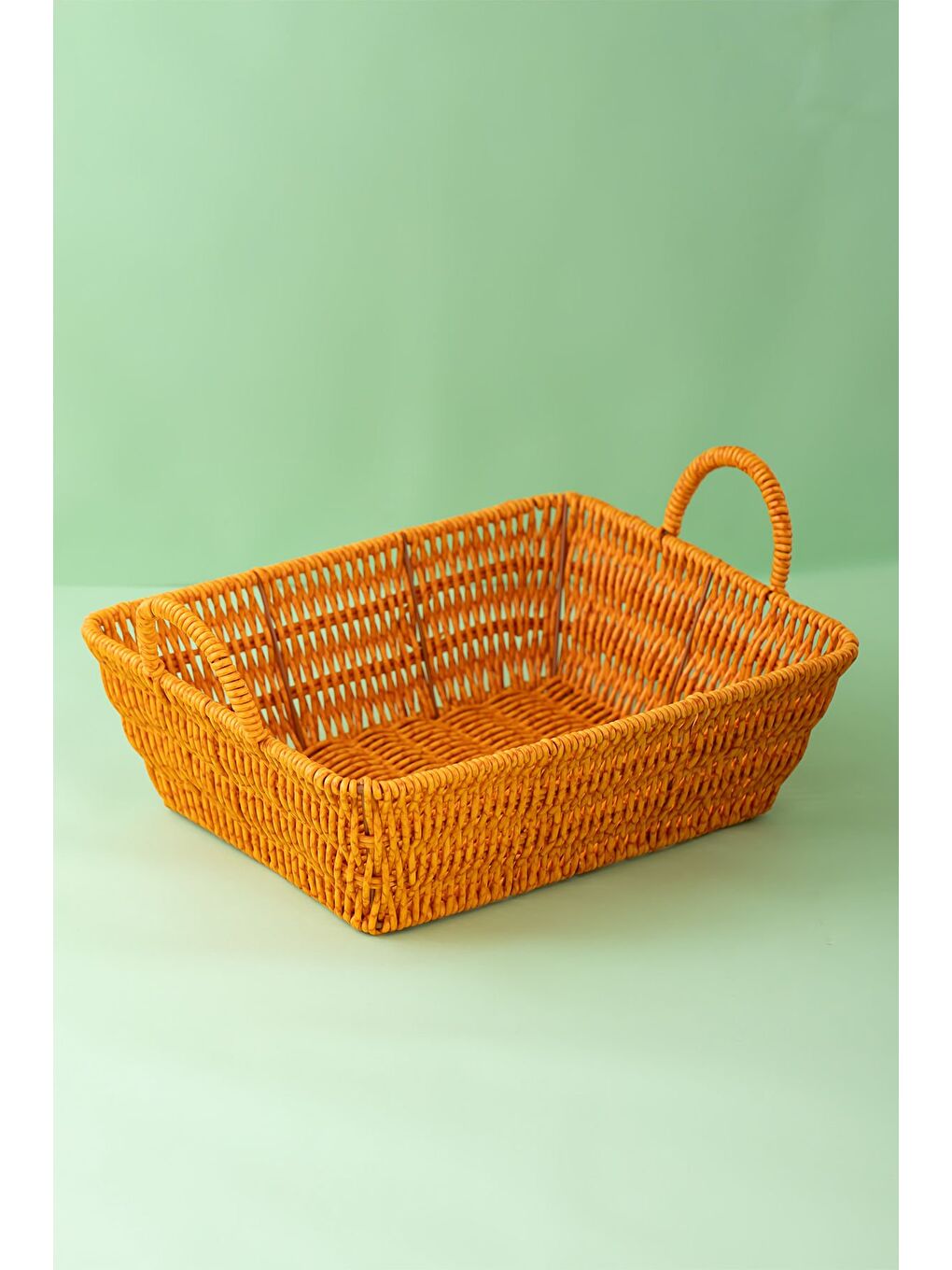 Kahverengi 301-A Dikdörtgen 3'lü Hasır Sepet Dekoratif Ev Düzenleyici Hasır Sepet Düzenleyici Sepet-1