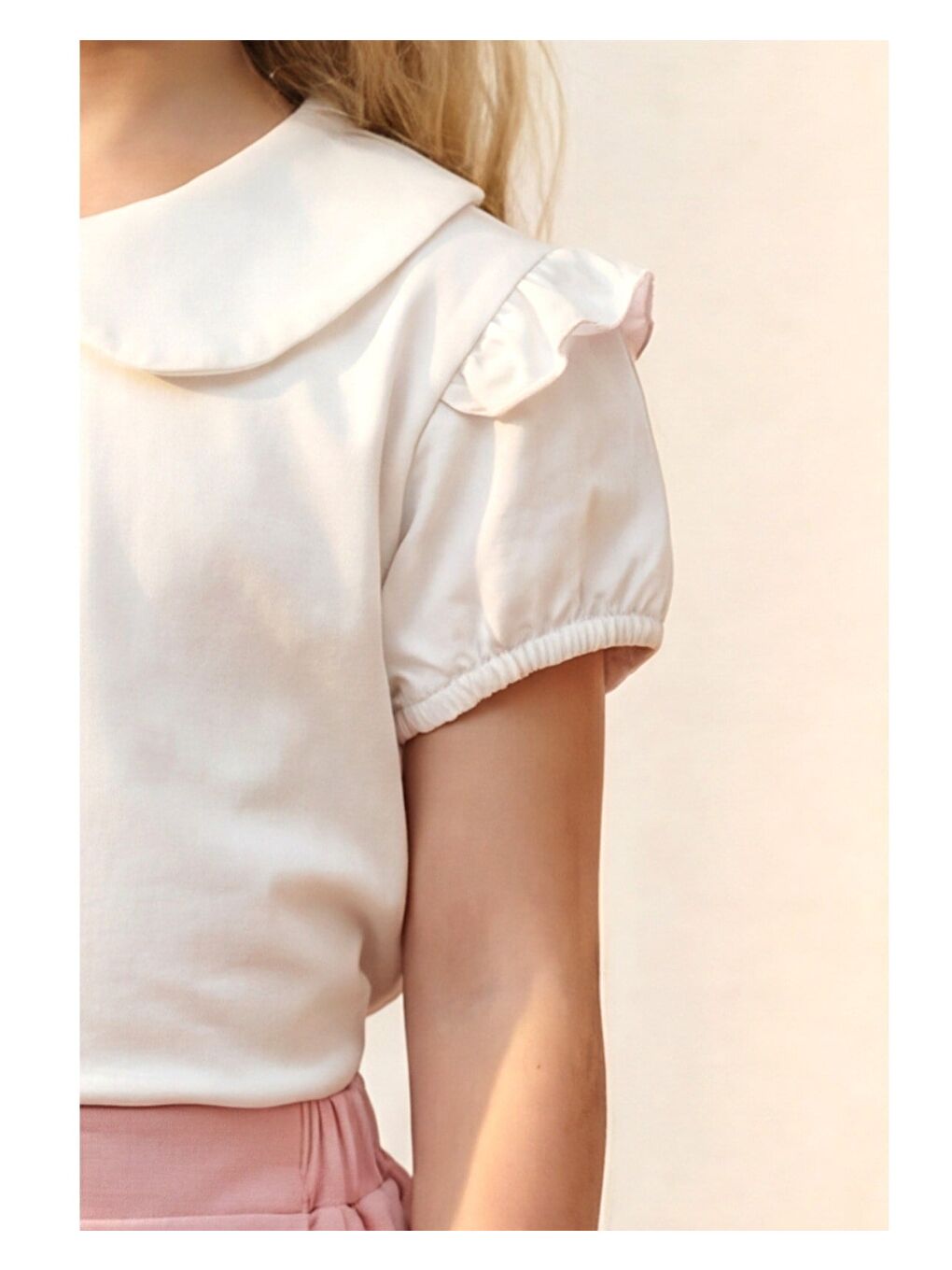 Kız Çocuk Pamuklu Pembe Kiraz Nakışlı Bluz Etek Takım-2