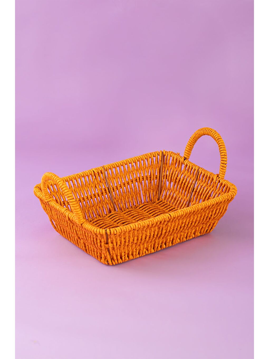 Kahverengi 301-A Dikdörtgen 3'lü Hasır Sepet Dekoratif Ev Düzenleyici Hasır Sepet Düzenleyici Sepet-2