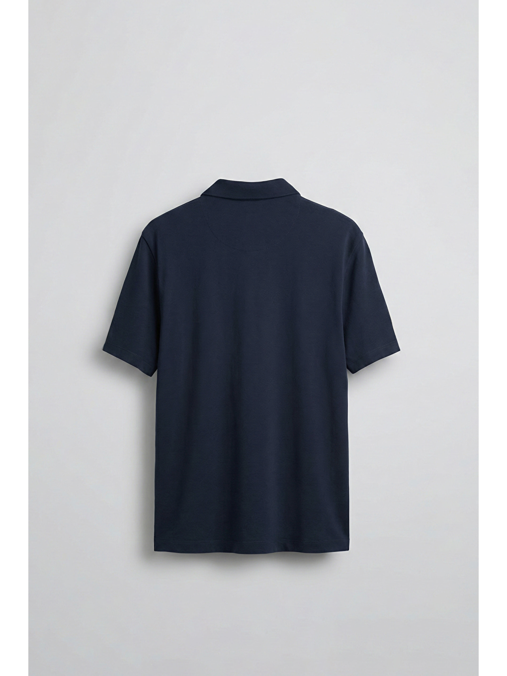 Erkek Slim Fit Yarım Fermuarlı Basic Polo Yaka T-Shirt Lacivert-1