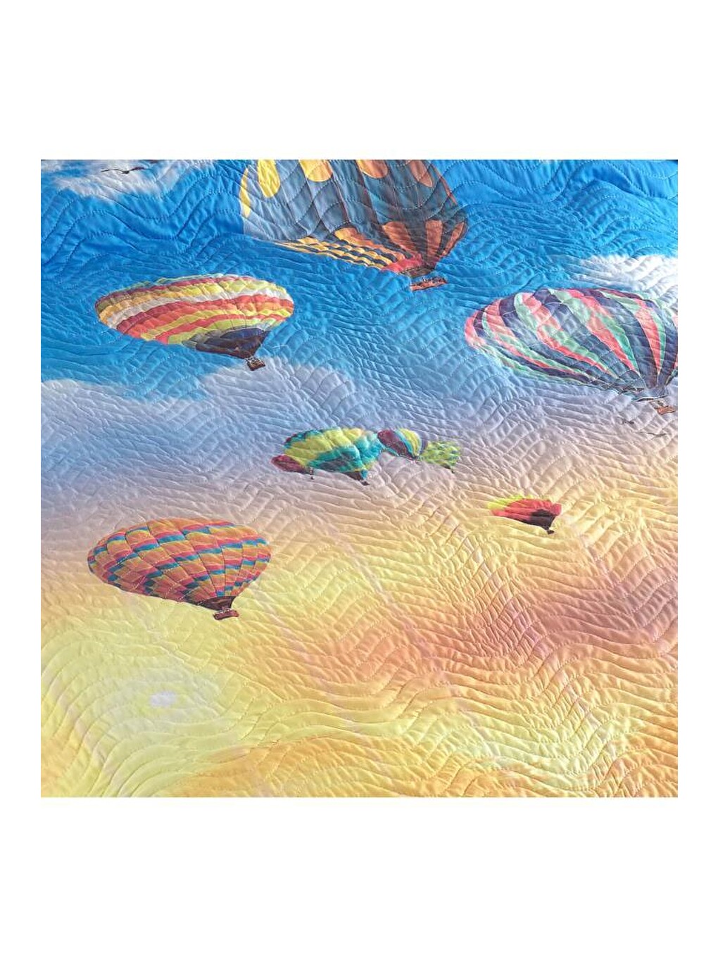 Karışık Balloon Baskılı Kapitoneli Tek Kişilik Yatak Örtüsü-2