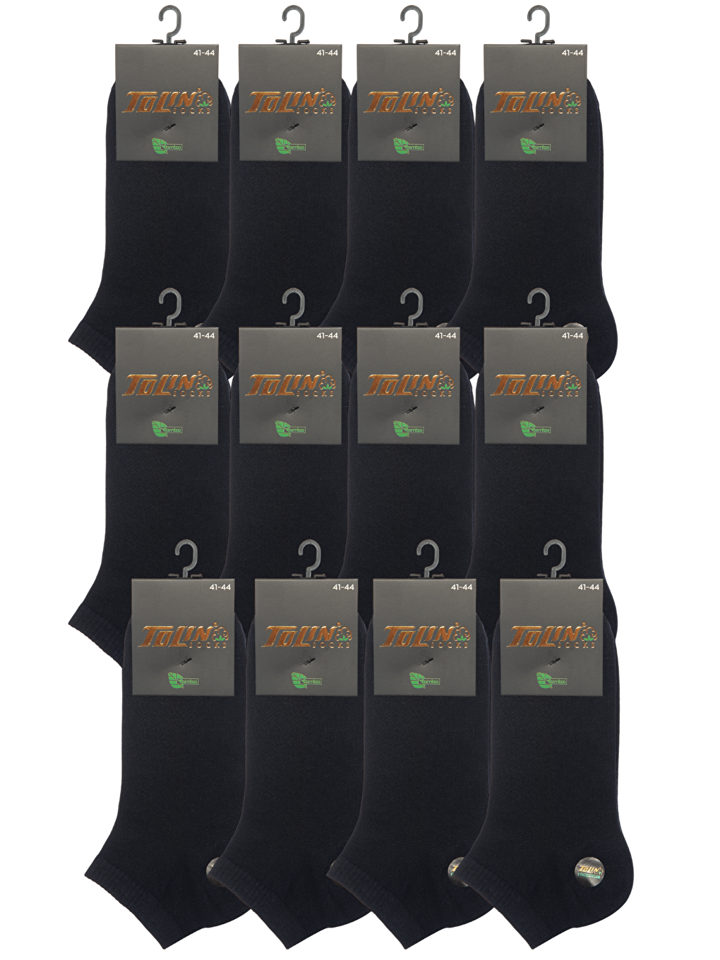 Erkek 12 li Bambu Lacivert Jakarlı Dikişsiz Patik Çorap Seti 10500