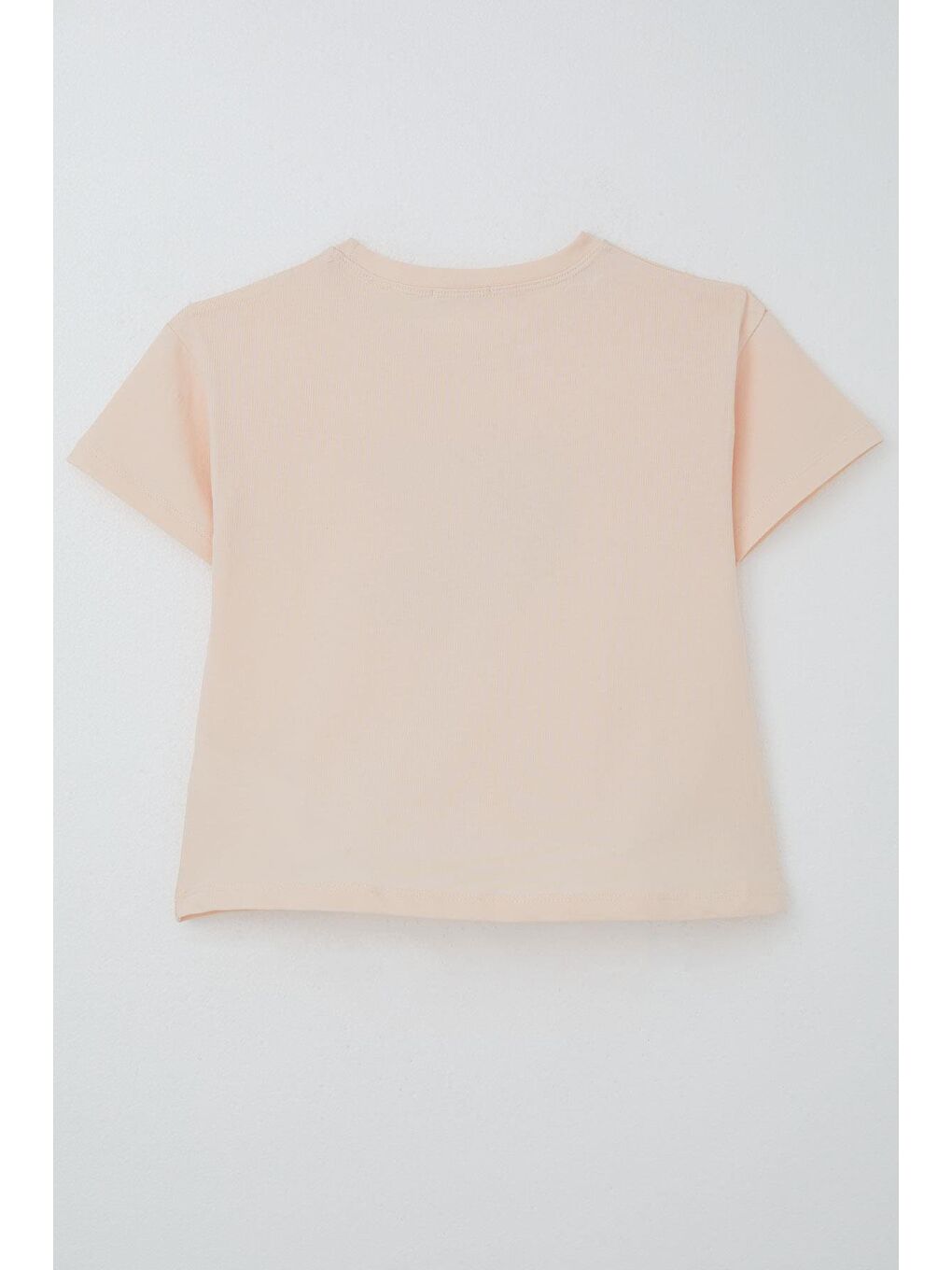 Pembe Kız Çocuk Tişört Çiçek Baskılı Pudra (8-14 Yaş)-1