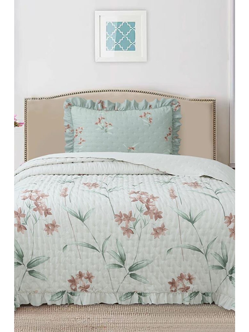 Karışık Breeze Doğal Rapsodi Tek Kişilik Yatak Örtüsü 180x240