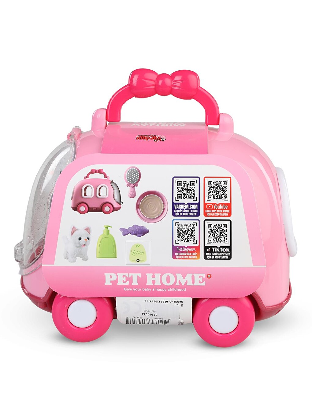 Tasıma Cantalı Seslı Hareketlı Kedı - Pembe-2