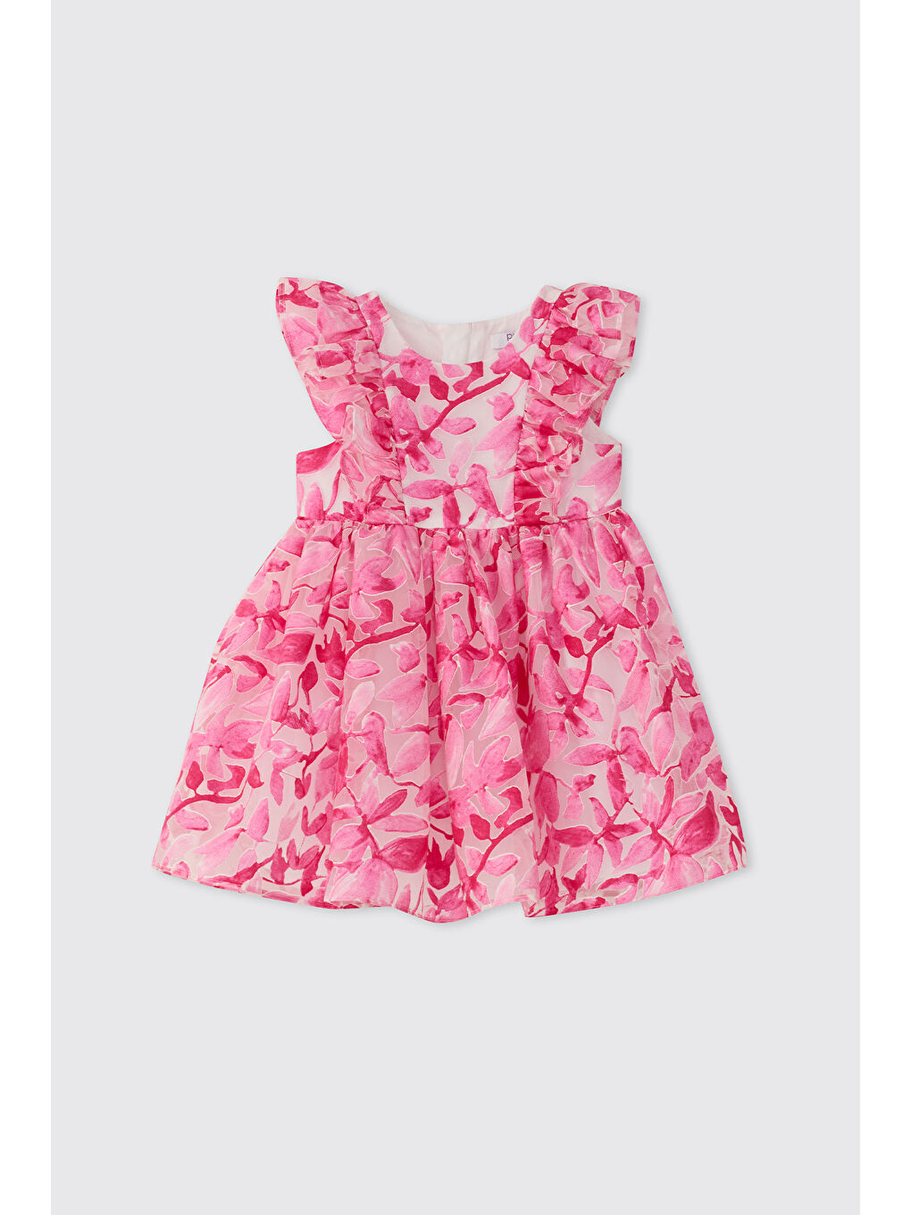 Kız Bebek Çiçek Desenli Pembe Elbise