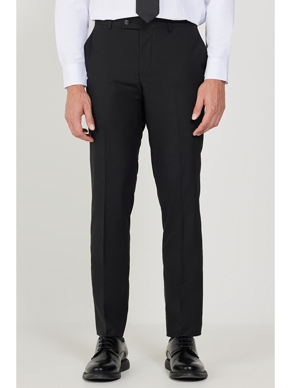 Erkek Siyah Slim Fit Dar Kesim Düz Siyah 8 Drop Su Geçirmez Nano Takım Elbise-5