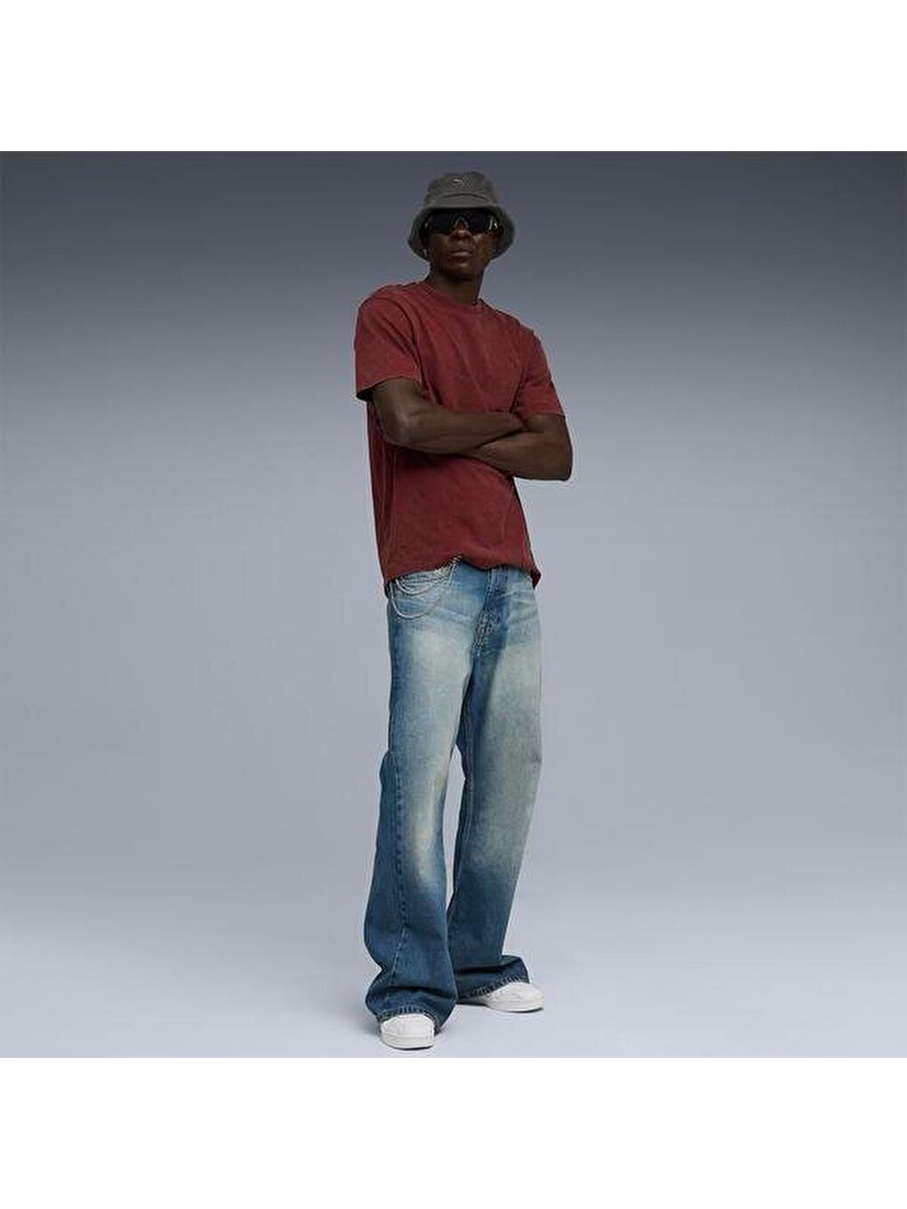 Essentials Elevated Wash Erkek Bordo Tişört-2