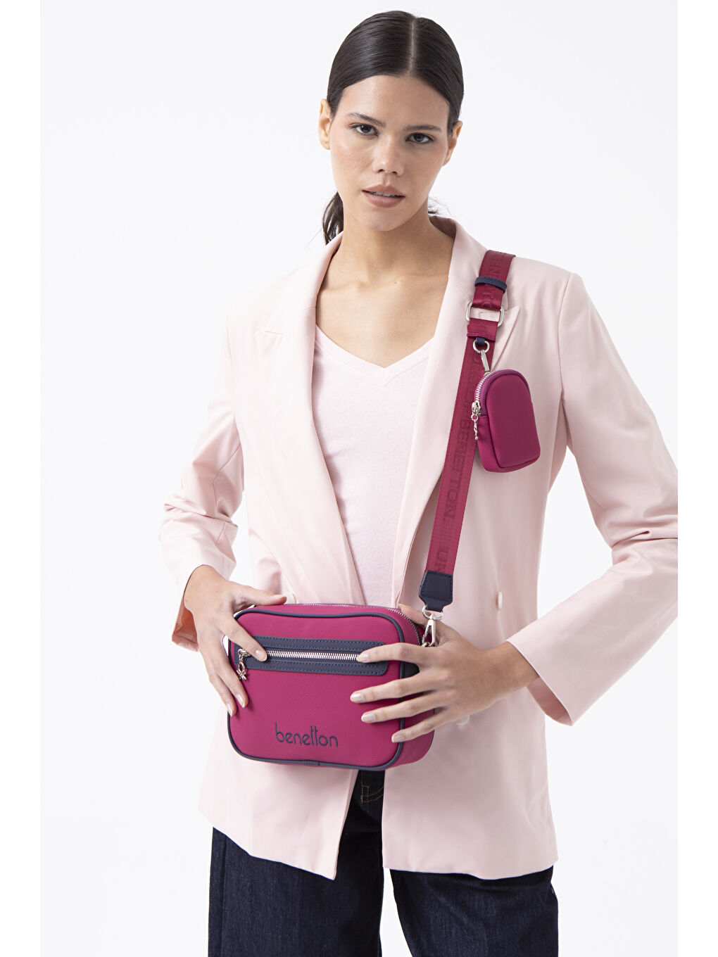 Kadin El Çantasi Mürdüm-Laci̇vert BNT1603-1