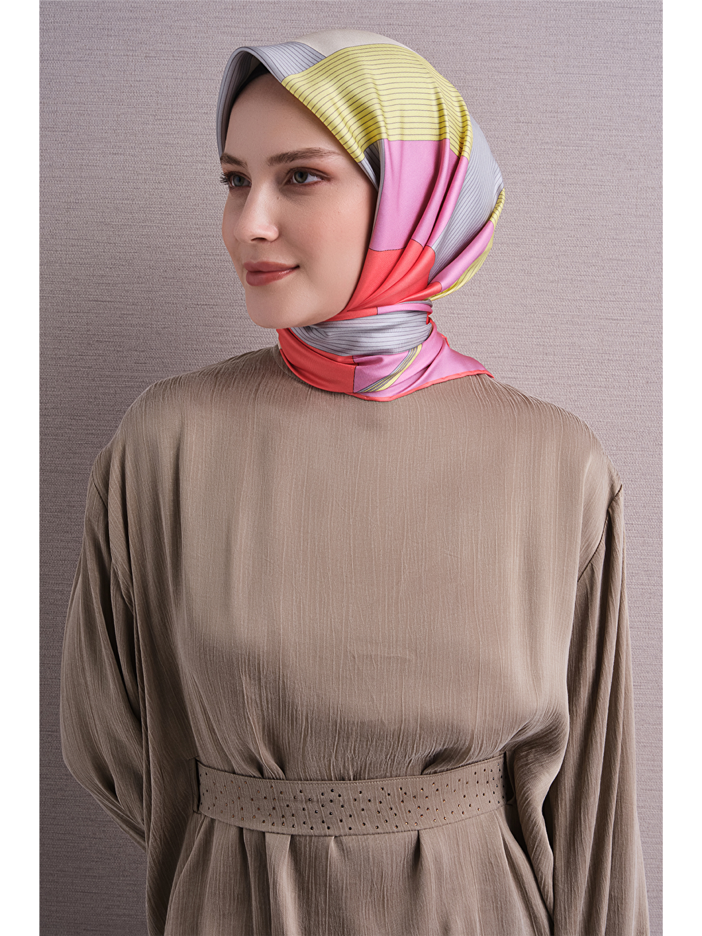 Pembe Saf İpek Twill Eşarp 9610d 88-2