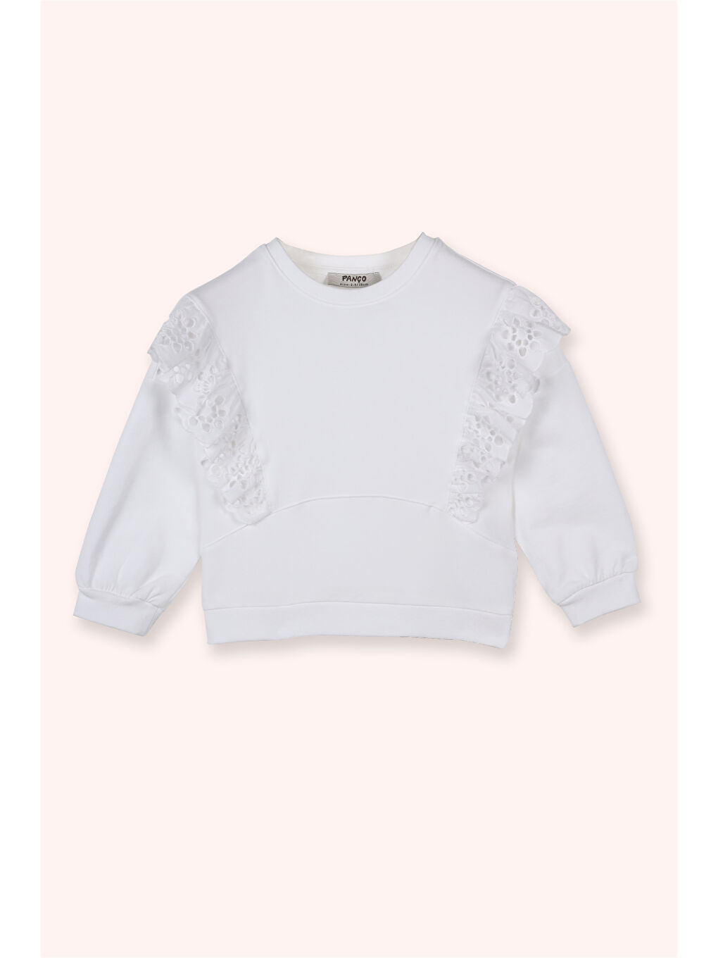 Kız Çocuk Fisto Detaylı Sweatshirt Beyaz