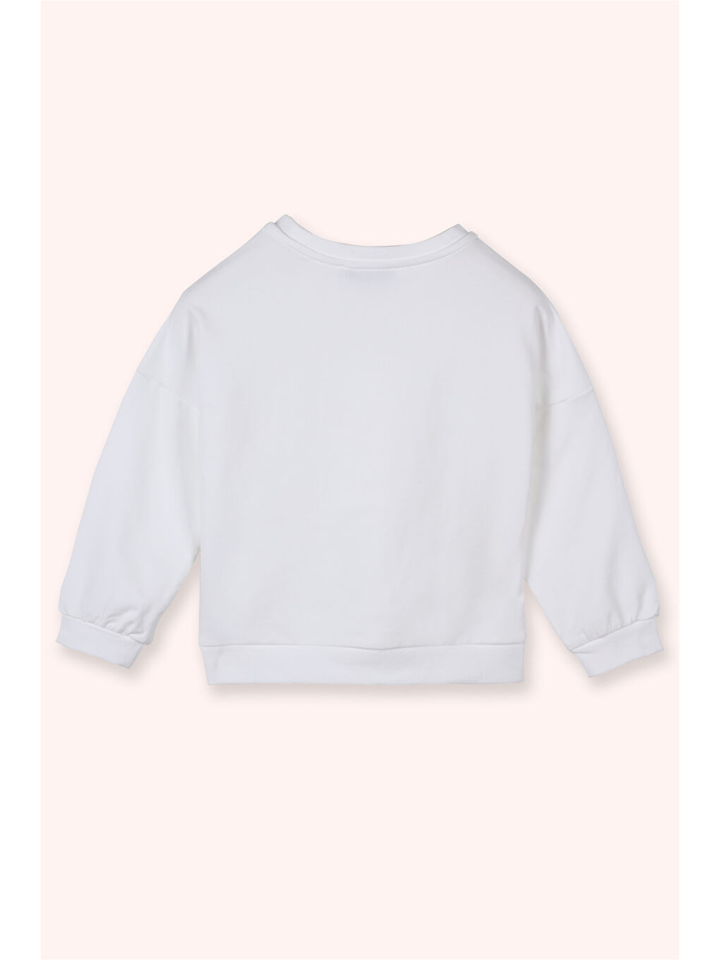Kız Çocuk Fisto Detaylı Sweatshirt Beyaz-1