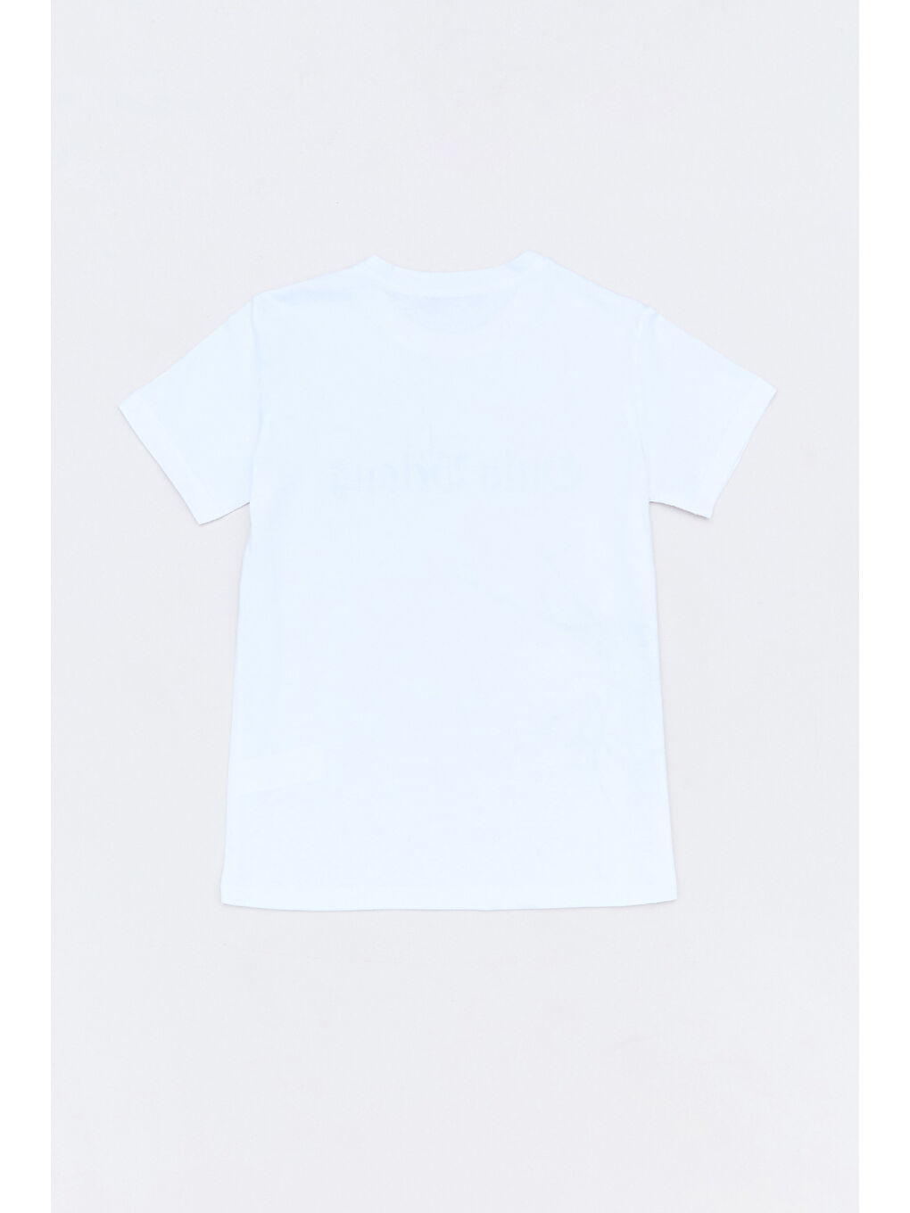 Beyaz %100 Pamuk Yazı Baskılı Erkek Çocuk Tişört-1