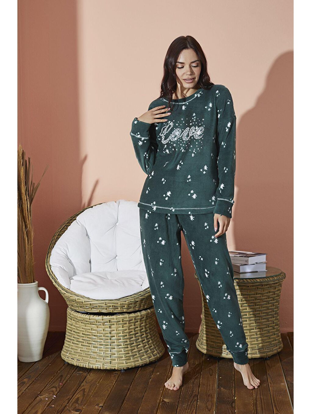 Yeşil Ultrasoft Pijama Takim 8890 -1-1