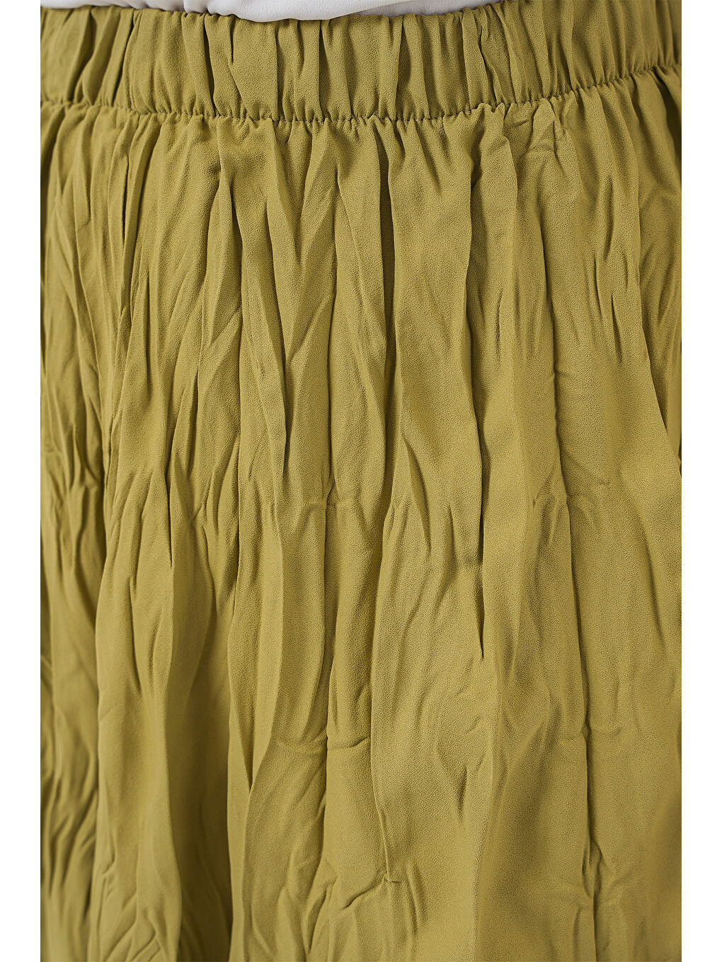 Kadın Uzun Kırışık Etek 8042 - E.Yeşil-4