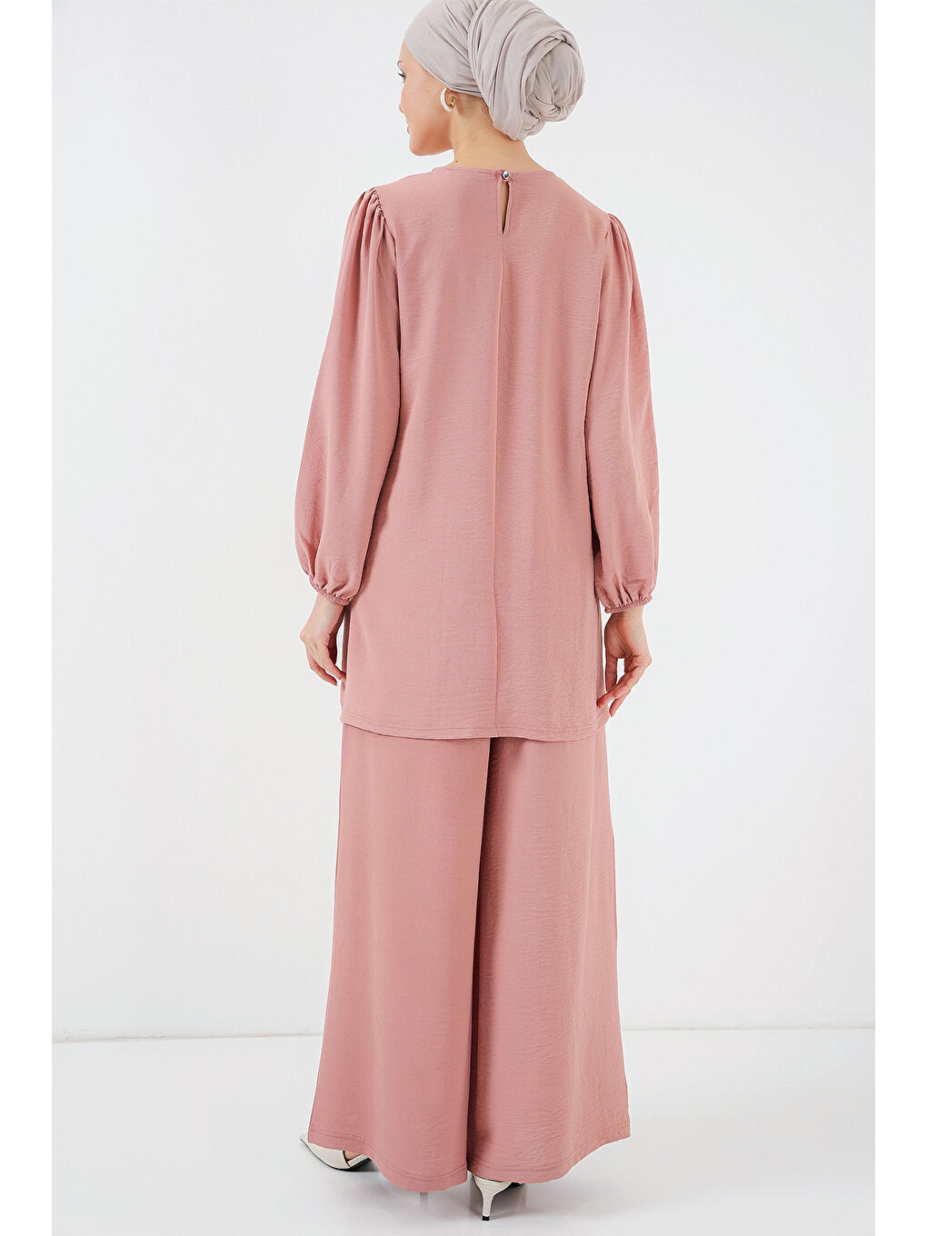 Pembe Kadın Ayrobin Tunik Pantolon Alt Üst Takım 6712 - Somon-5