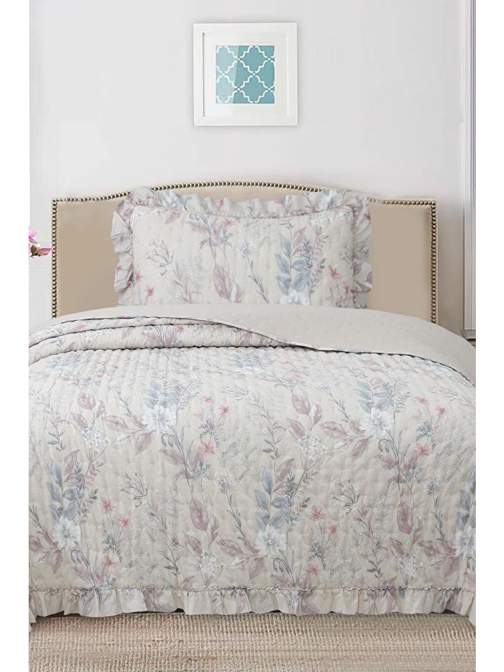 Karışık Breeze Orman Melodisi Tek Kişilik Yatak Örtüsü 180x240