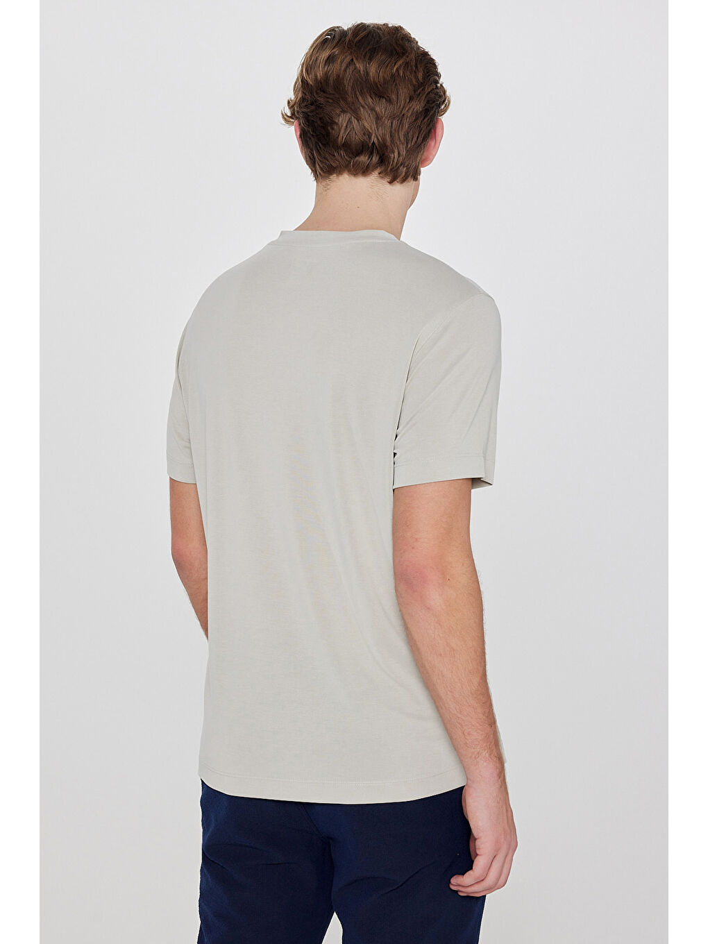 Yeşil Regular Fit Bisiklet Yaka Tişört-4