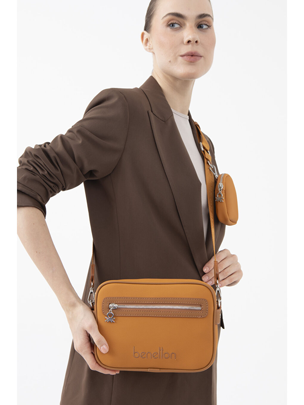 Kahverengi Kadin El Çantasi Hardal-Camel BNT1603