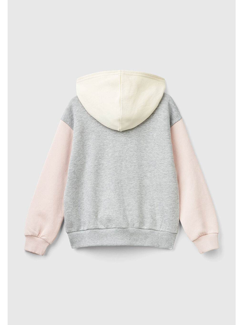 United Colors Of Benetton Kız Çocuk Pembe Mix Pamuk Karışımlı Payet Logolu Kapüşonlu Sweatshirt - 1