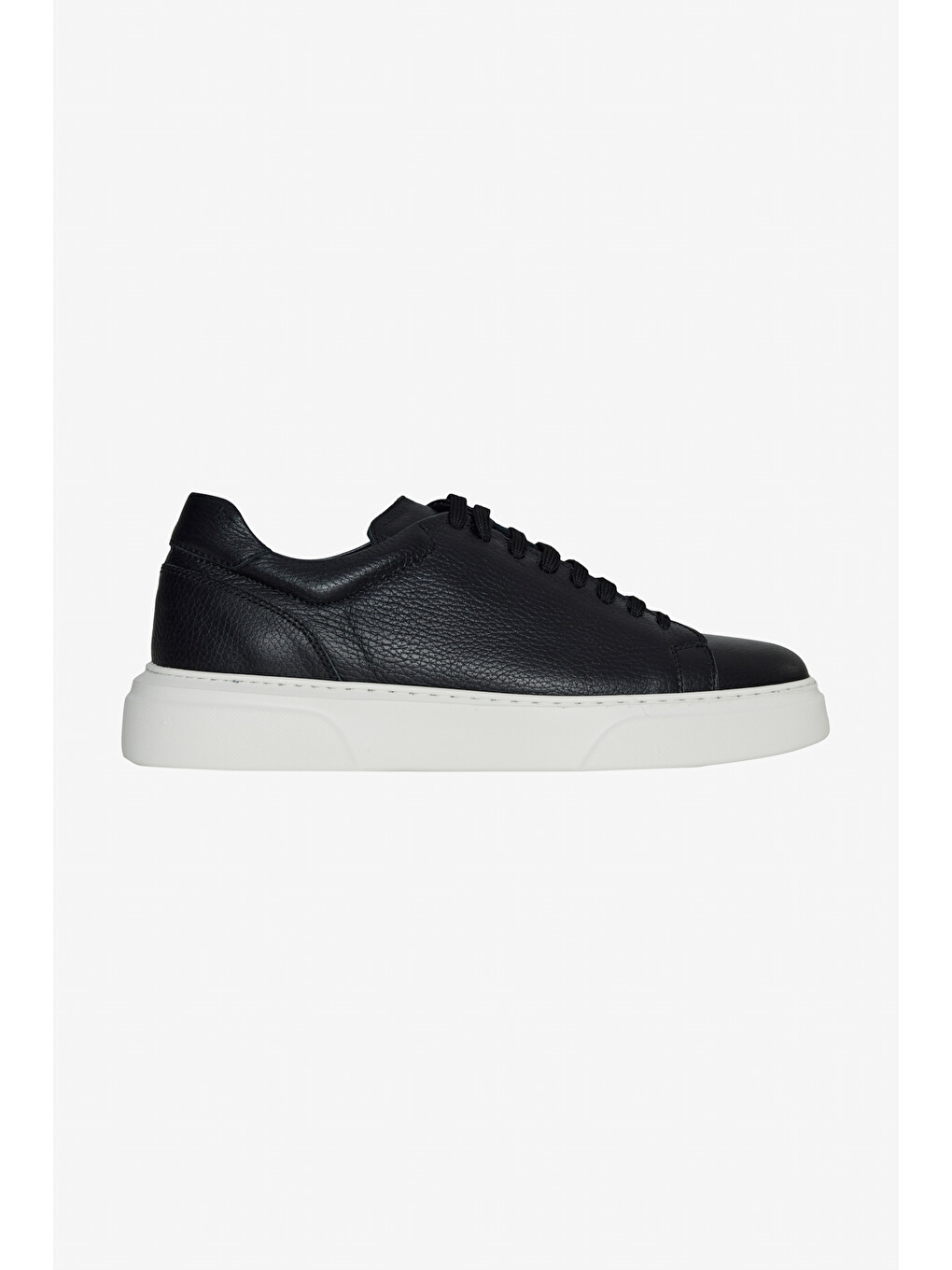 Erkek Siyah %100 Deri Rahat Taban Esnek Sneaker Ayakkabı