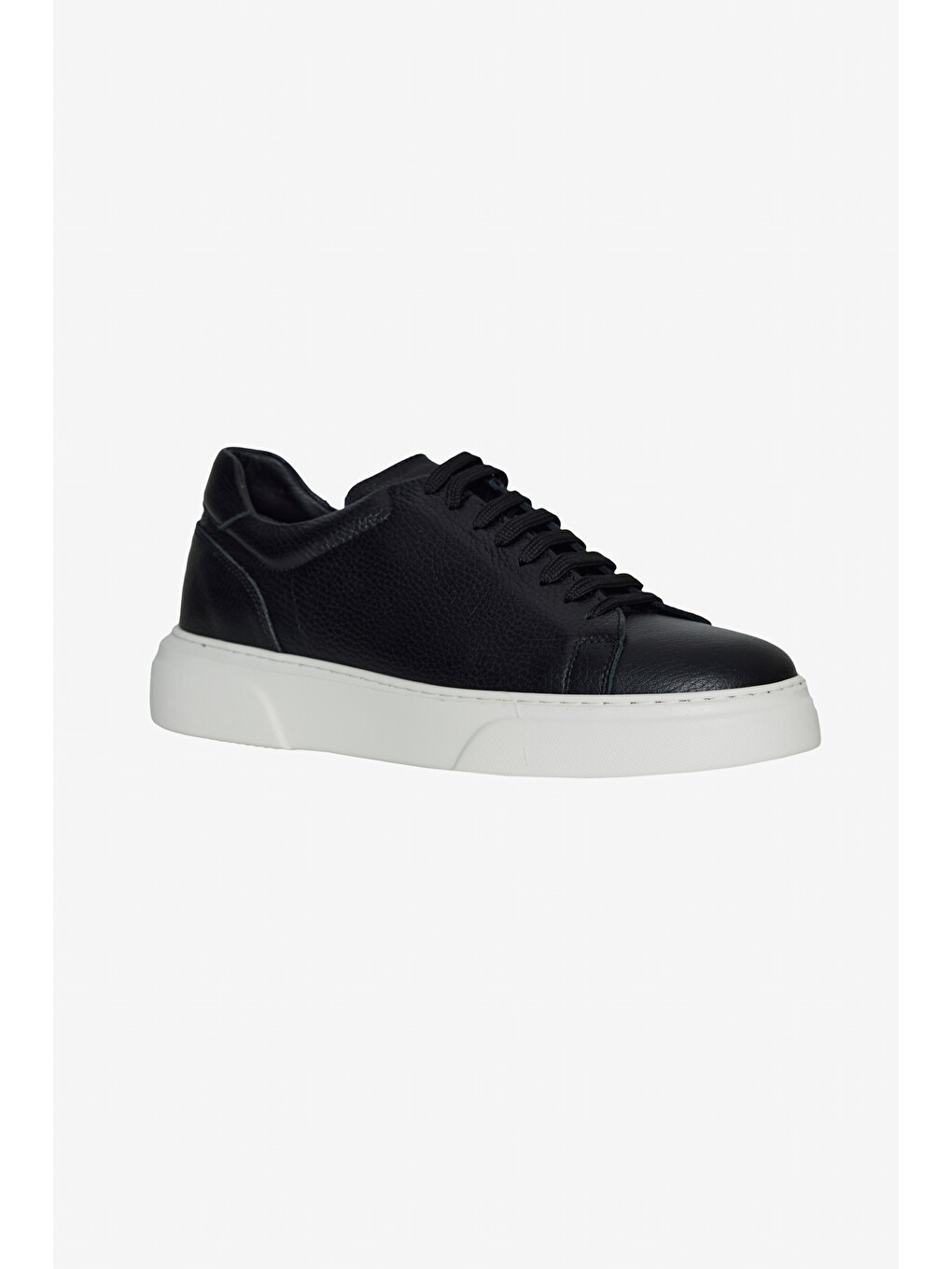 Erkek Siyah %100 Deri Rahat Taban Esnek Sneaker Ayakkabı-1