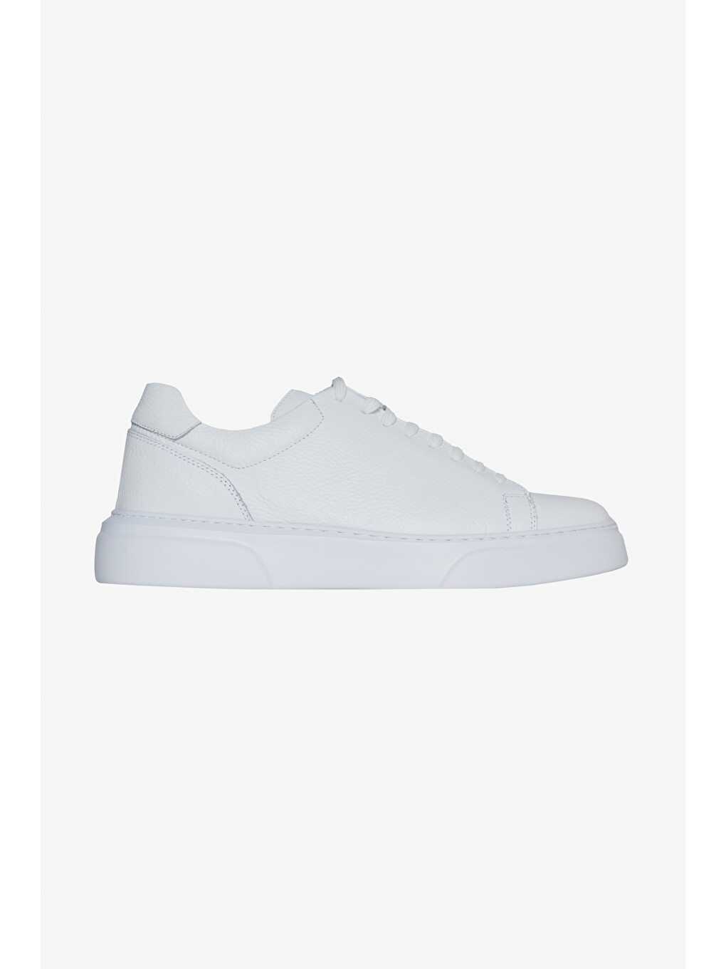 Erkek Beyaz %100 Deri Rahat Taban Esnek Sneaker Ayakkabı