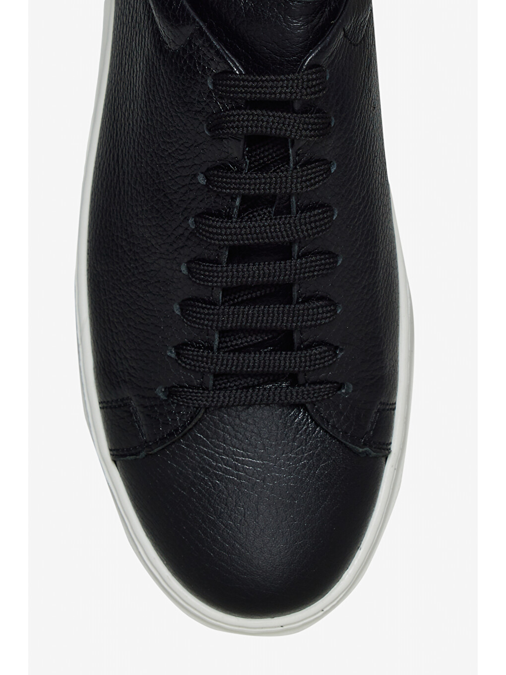 Erkek Siyah %100 Deri Rahat Taban Esnek Sneaker Ayakkabı-2