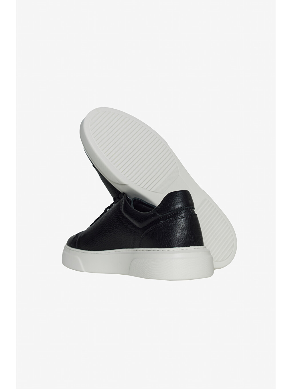 Erkek Siyah %100 Deri Rahat Taban Esnek Sneaker Ayakkabı-3