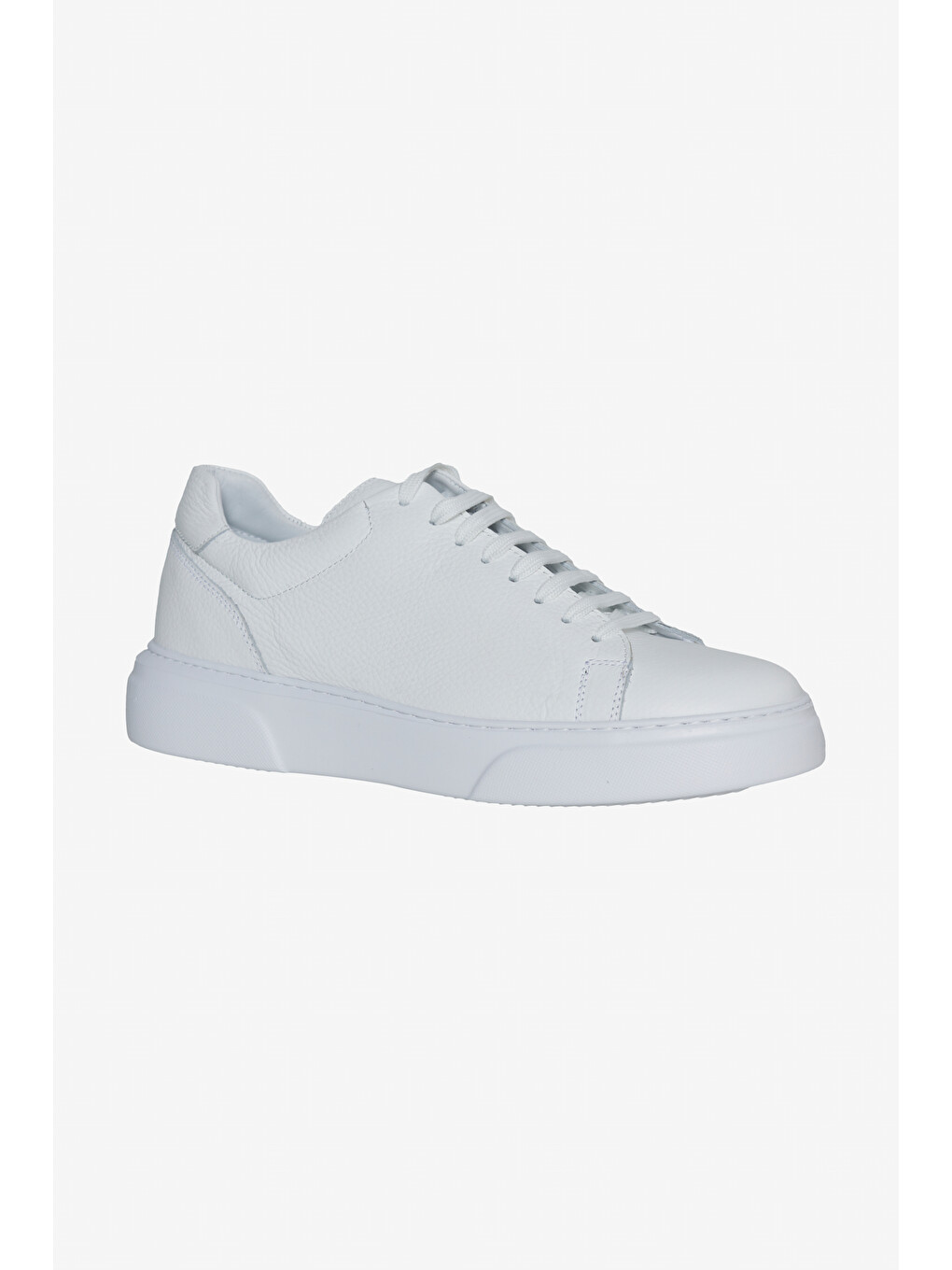 Erkek Beyaz %100 Deri Rahat Taban Esnek Sneaker Ayakkabı-1