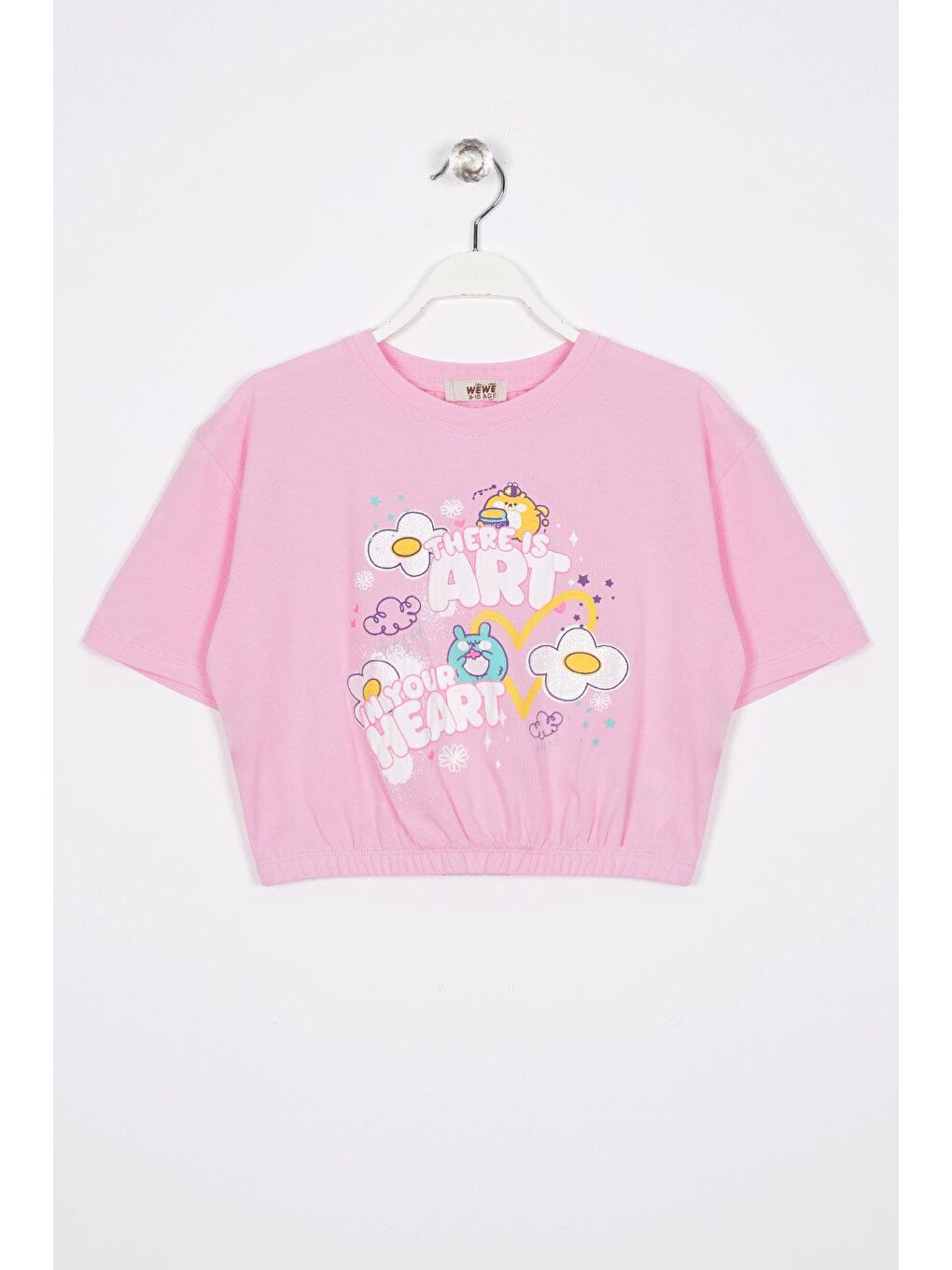There Is Art  Baskılı Açık Pembe Renk Kız Çocuk Tişört
