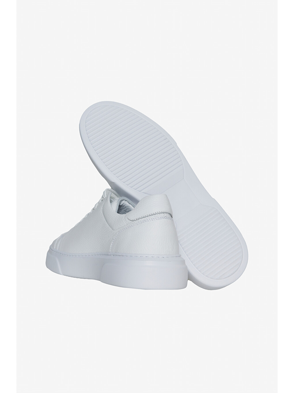 Erkek Beyaz %100 Deri Rahat Taban Esnek Sneaker Ayakkabı-3