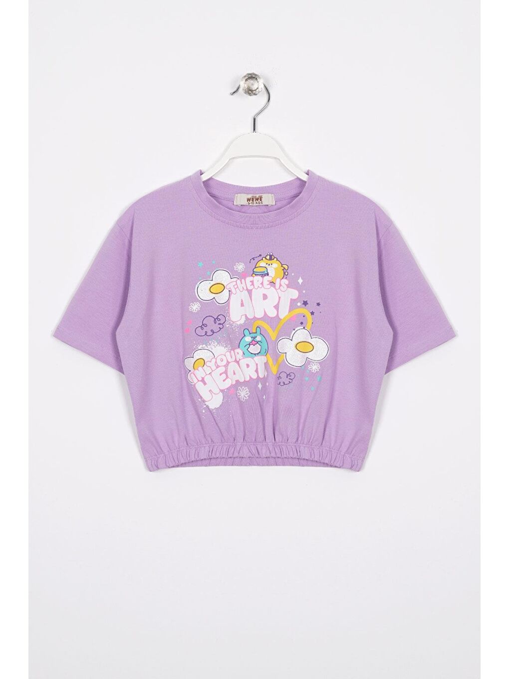 There Is Art  Baskılı Lila Renk Kız Çocuk Tişört