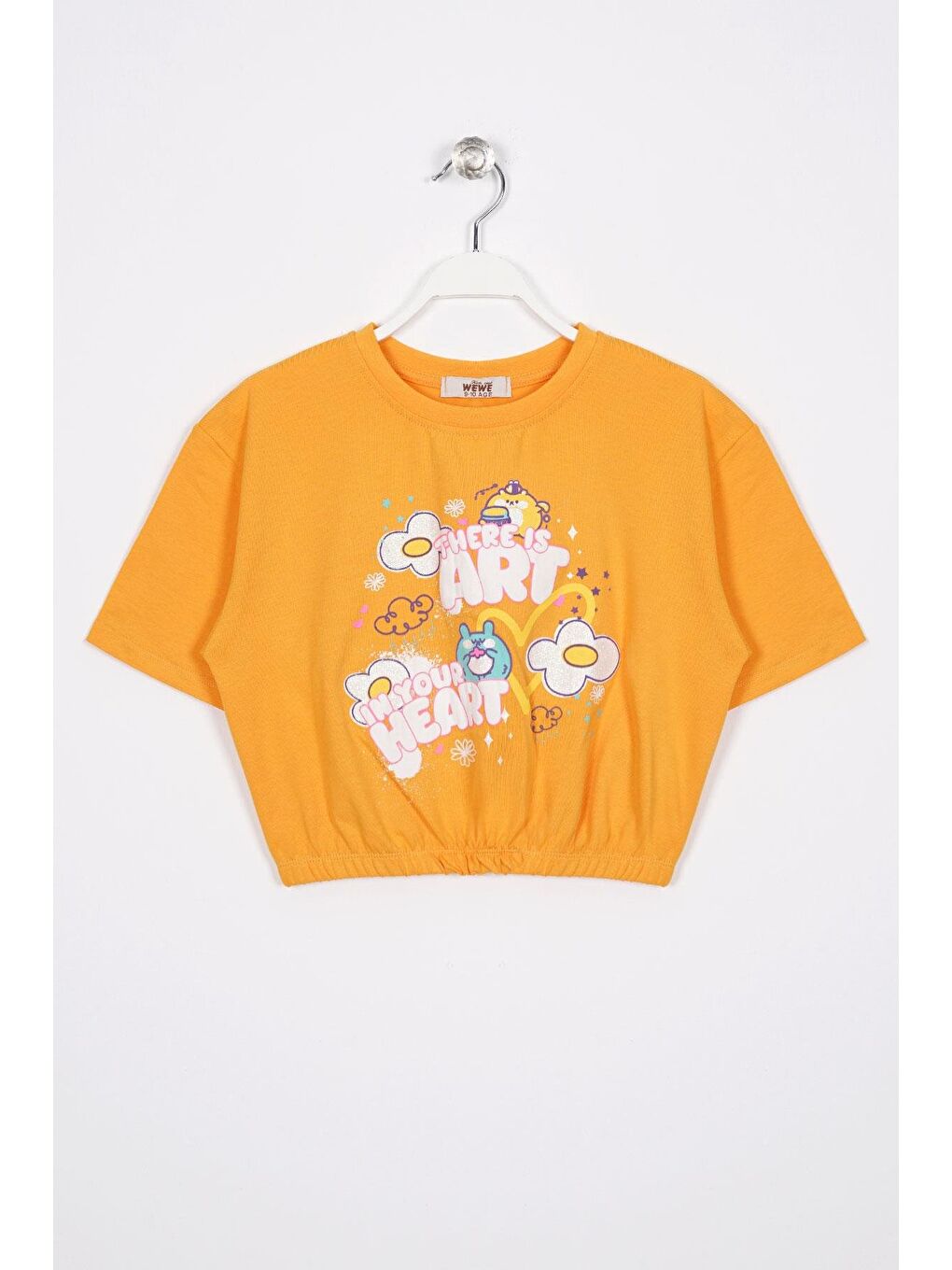 Sarı There Is Art  Baskılı Hardal Pembe Renk Kız Çocuk Tişört