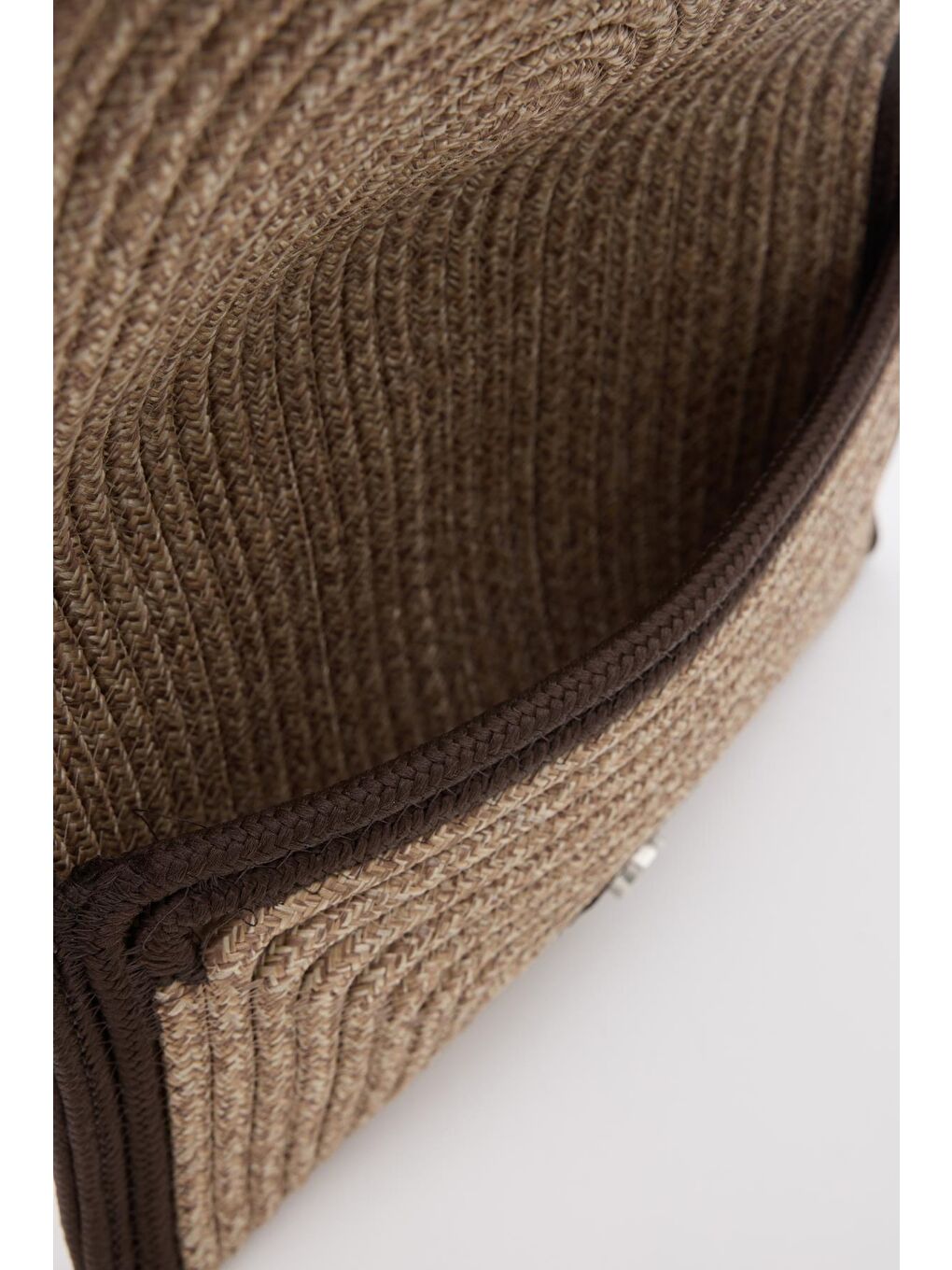 Bej Toffe Handmade Clutch Hasır Çanta Vizon-4