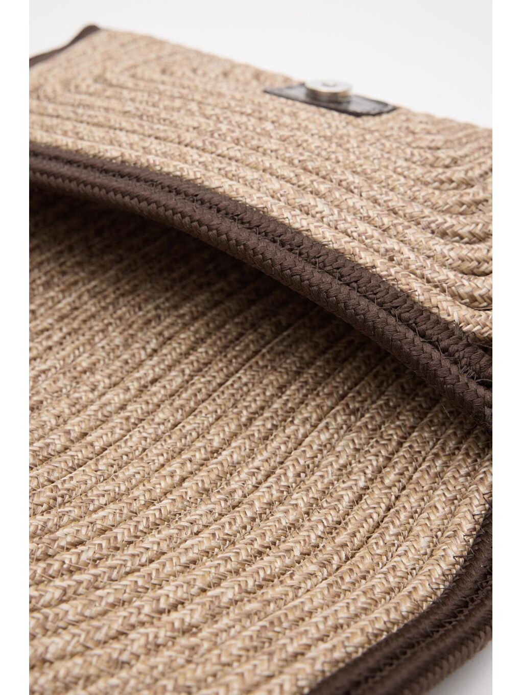 Bej Toffe Handmade Clutch Hasır Çanta Vizon-5